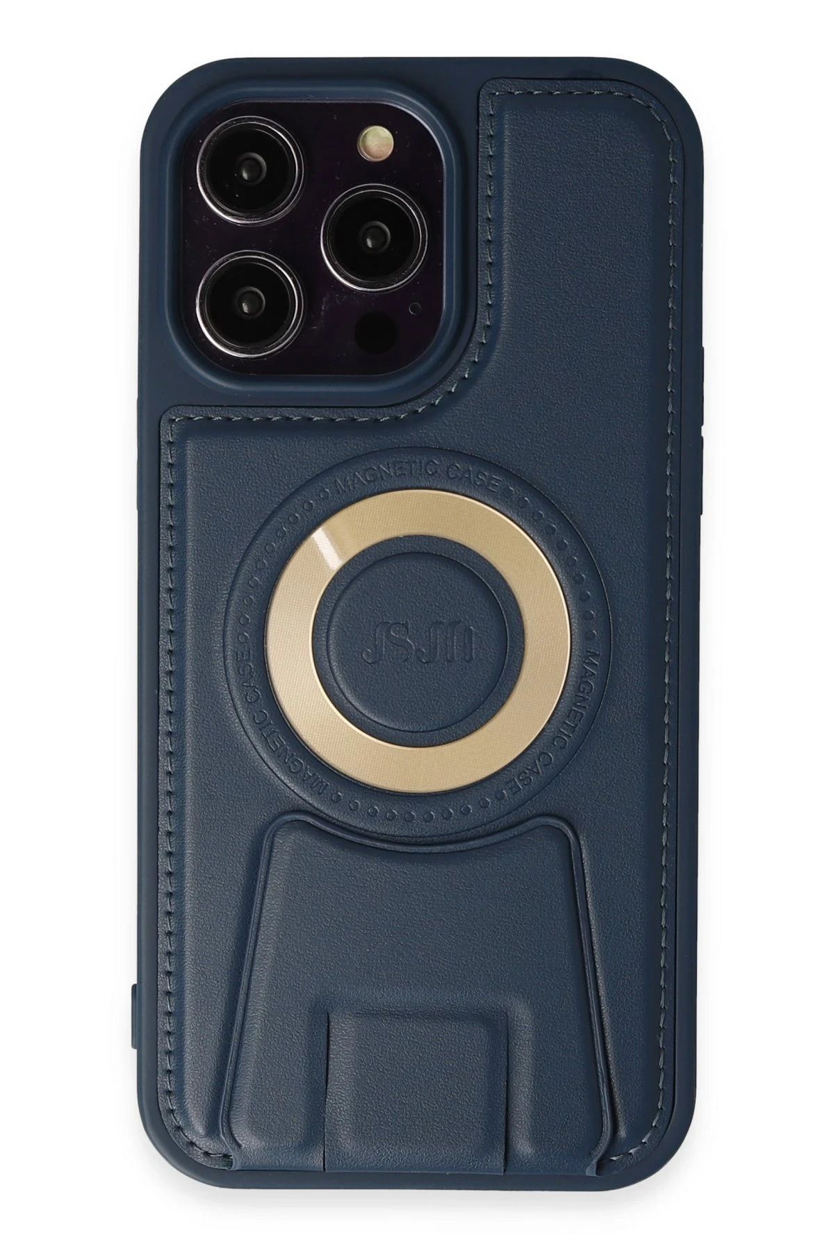 NewFace iPhone 14 Pro Max Kılıf Merkür Magneticsafe Standlı Kapak - Lacivert BSTMY