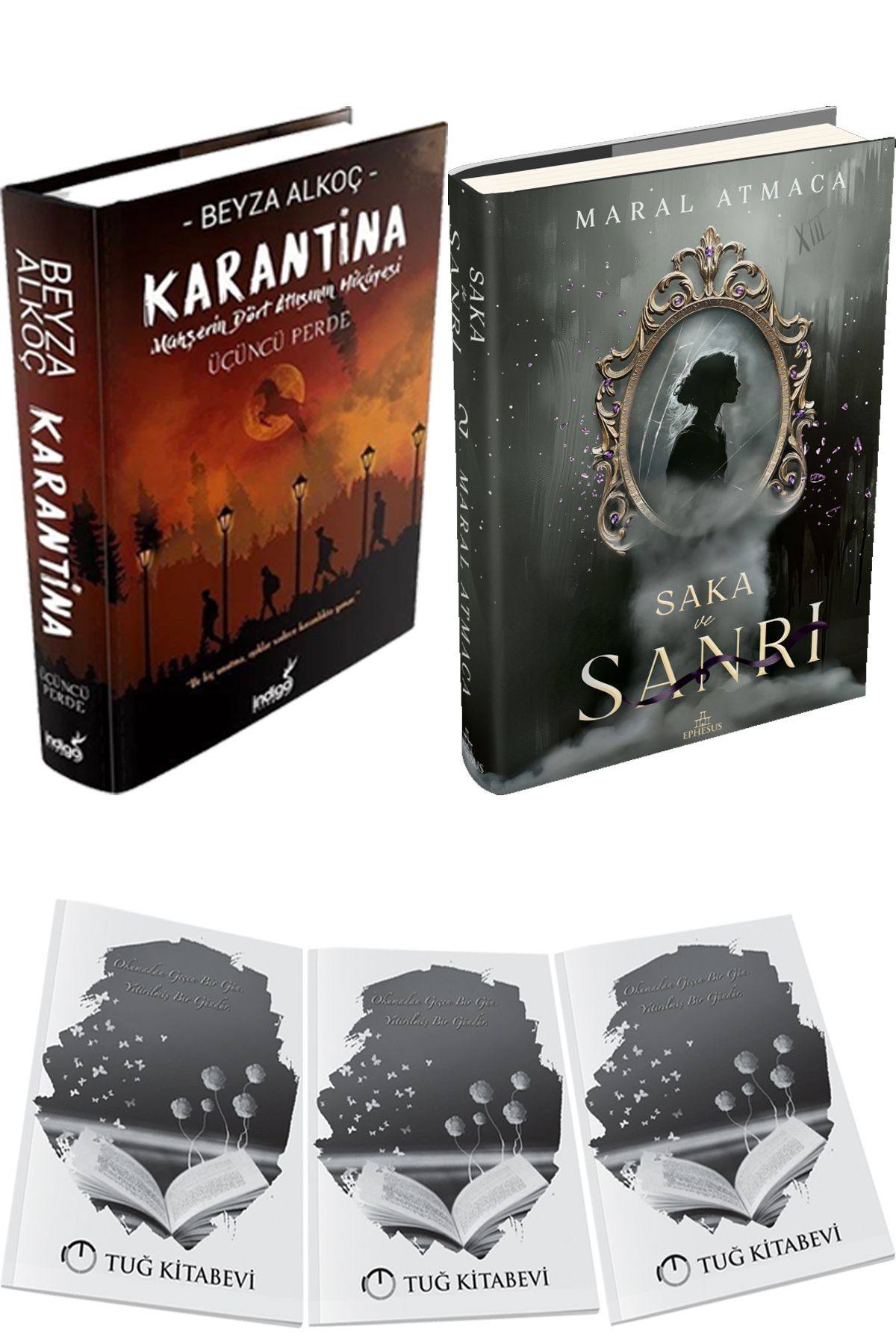 İndigo Kitap Karantina 3 Ciltli ve Saka ve Sanrı 2 Ciltli + Hediyeli