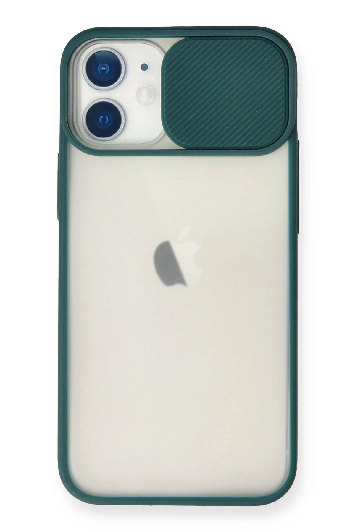NewFace iPhone 11 Kılıf Palm Buzlu Kamera Sürgülü Silikon - Yeşil JOJUA