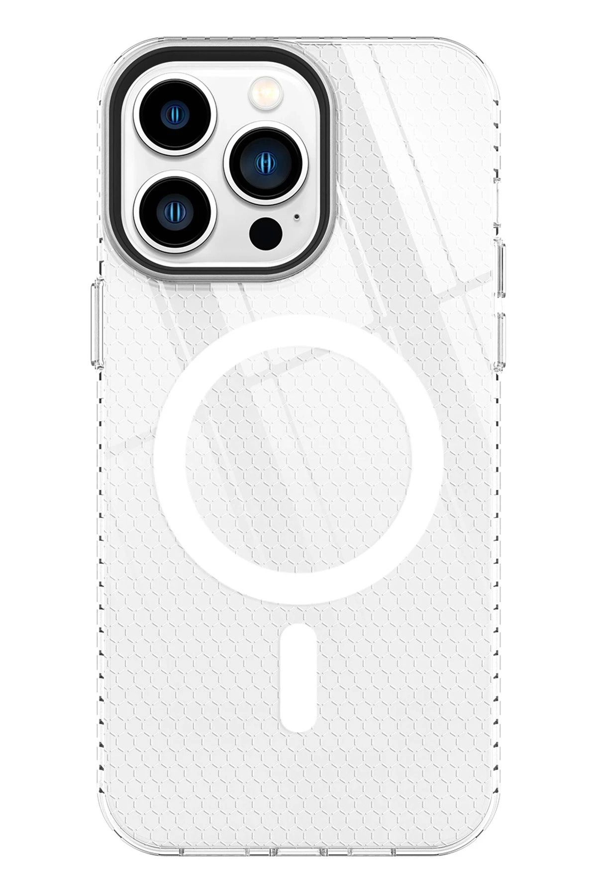 NewFace iPhone 13 Pro Kılıf Beta Magneticsafe Silikon - Şeffaf INSLM