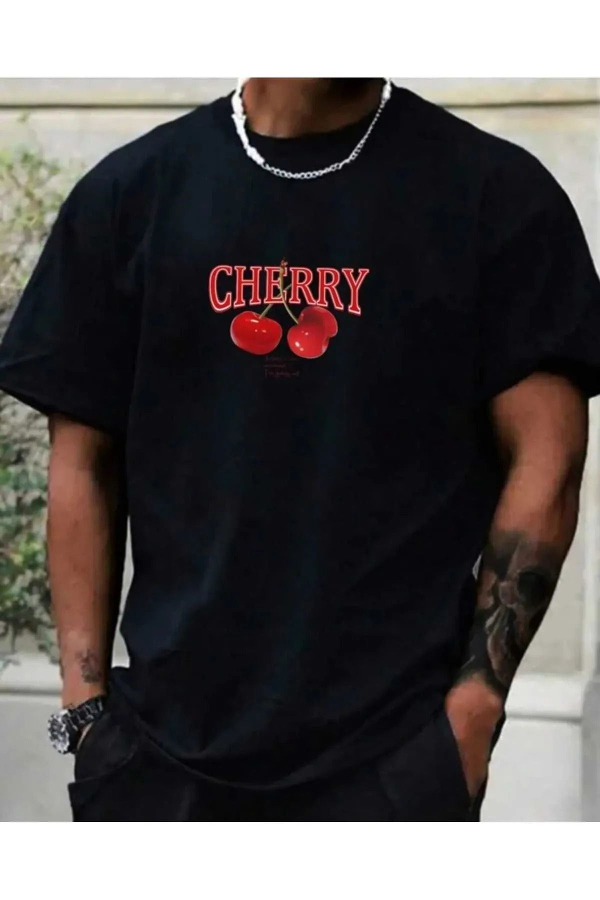 FeaR LeeS Cherry Red Bomb Oversize Unisex Trend Tshirt