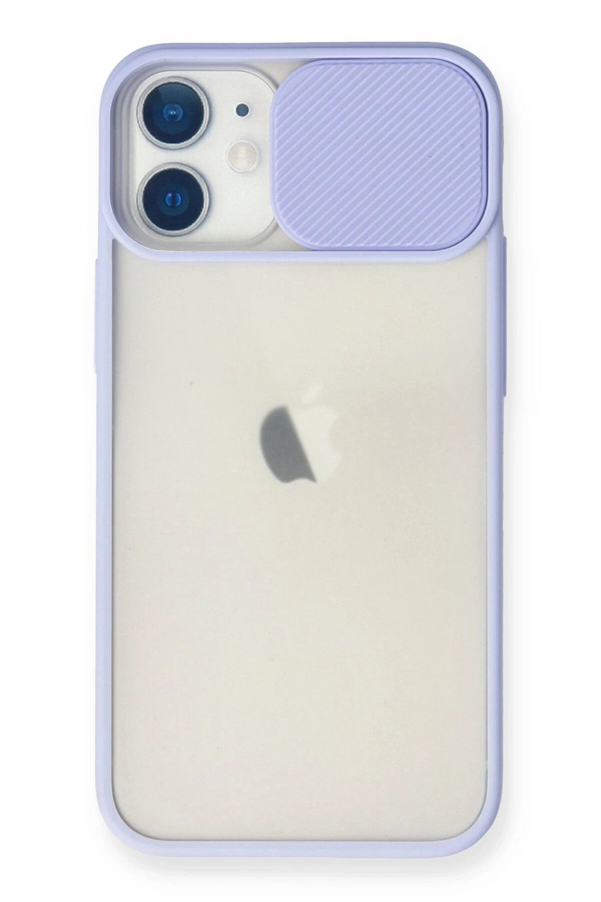 NewFace iPhone 11 Kılıf Palm Buzlu Kamera Sürgülü Silikon - Lila JOJUA