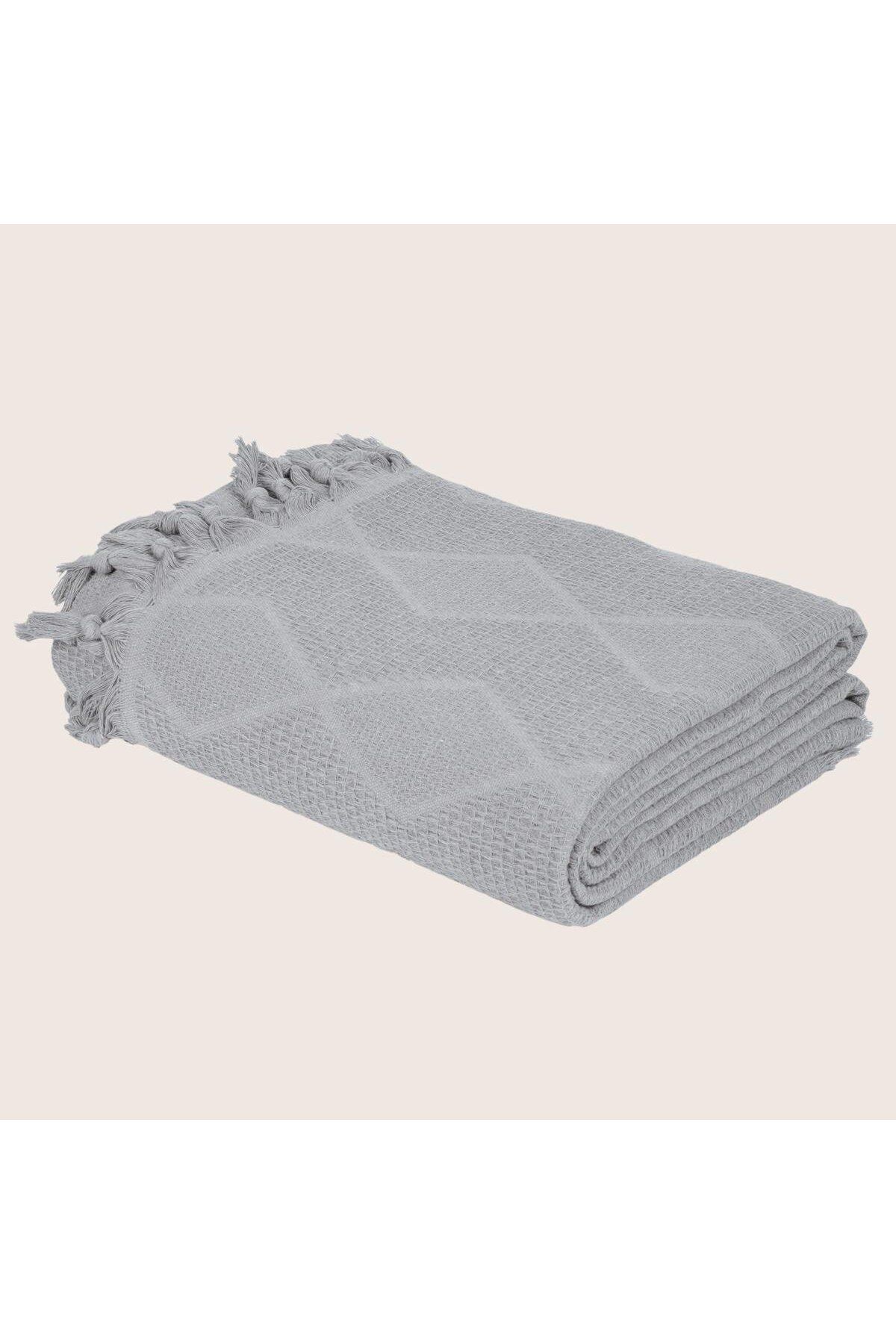 OYALI HOME COLLECTION Çift Kişilik Gri Jakarlı Pamuklu Nevresim 220x240cm 4 Mevsim • Yıl Boyu Konfor