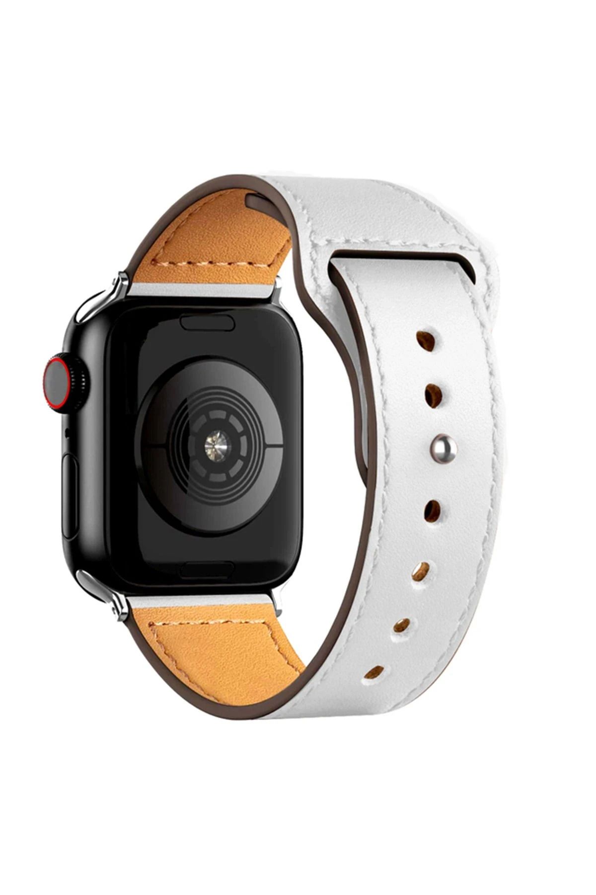 NewFace Apple Watch 38mm KR415 Luaz Deri Kordon - Beyaz BSTMY