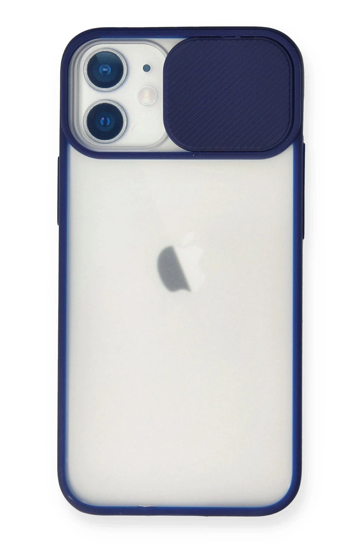 NewFace iPhone 11 Kılıf Palm Buzlu Kamera Sürgülü Silikon - Lacivert FERRG