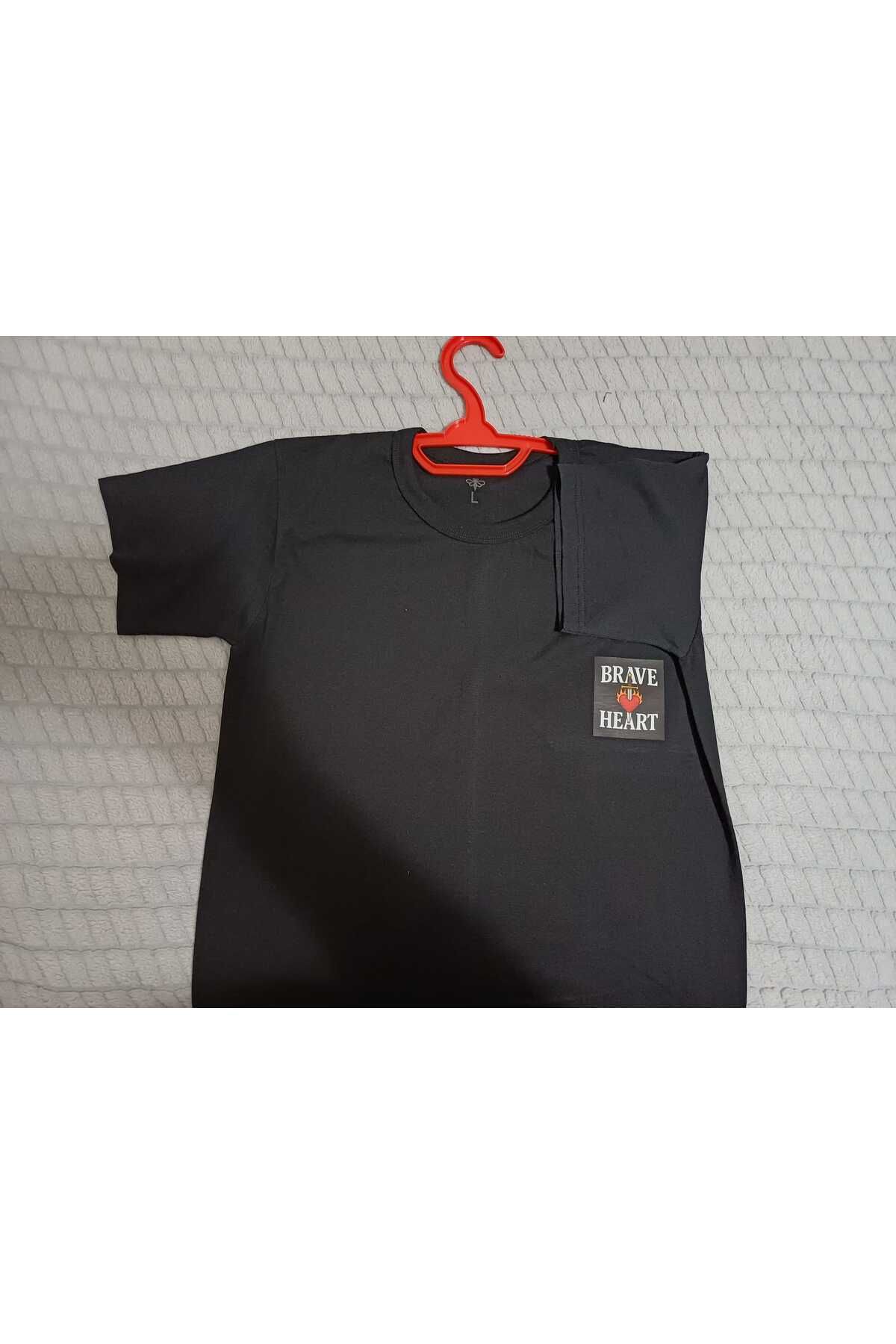 Utku Moda Siyah Basic Pamuklu tişört
