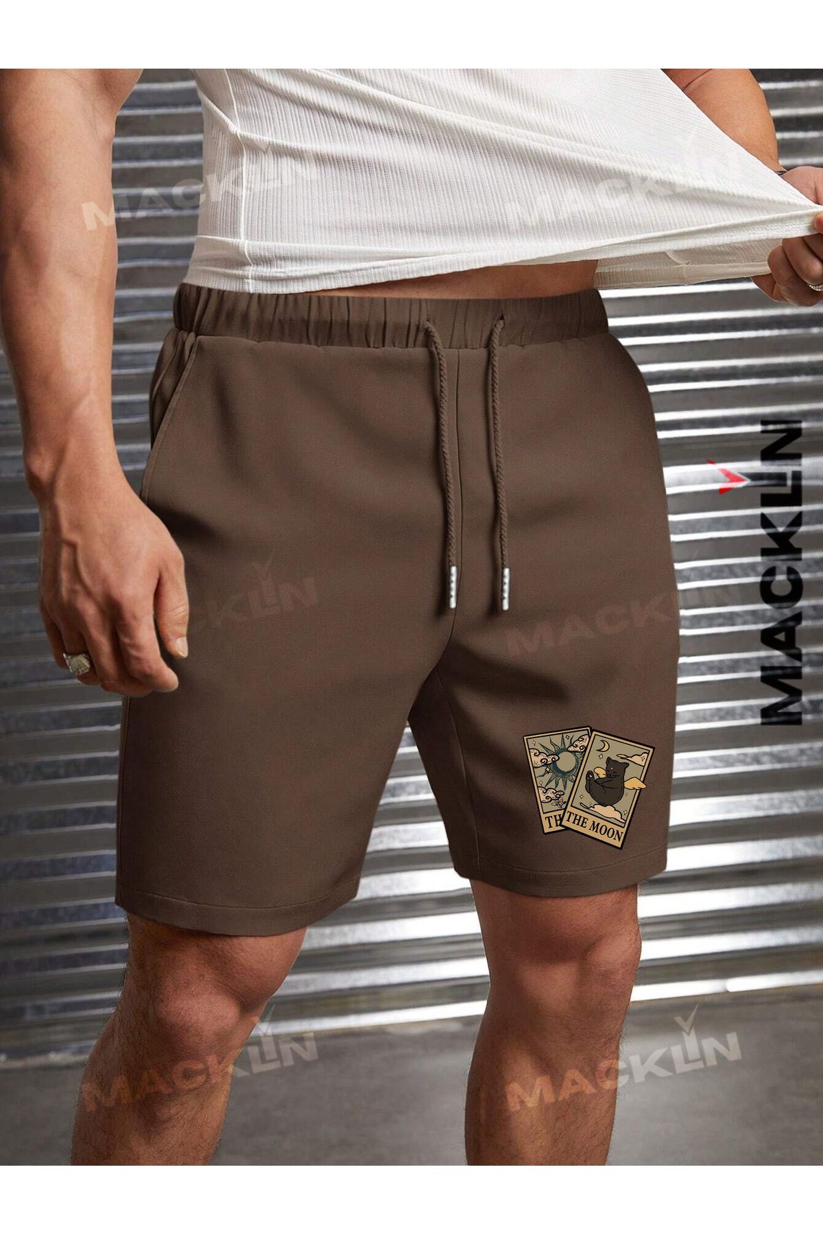macklin Unisex The Moon Bear Baskılı Basic Penye Şort