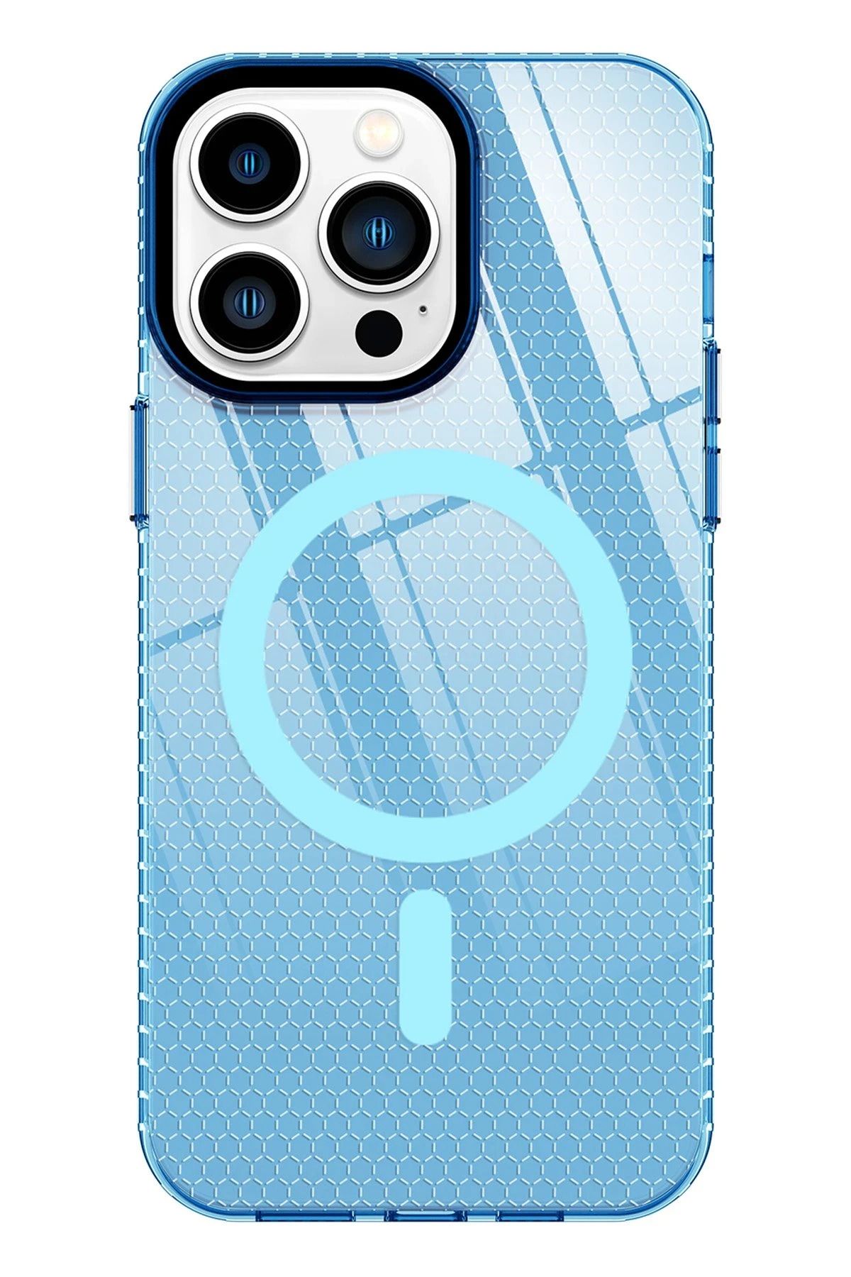 NewFace iPhone 13 Pro Max Kılıf Beta Magneticsafe Silikon - Mavi FERRG