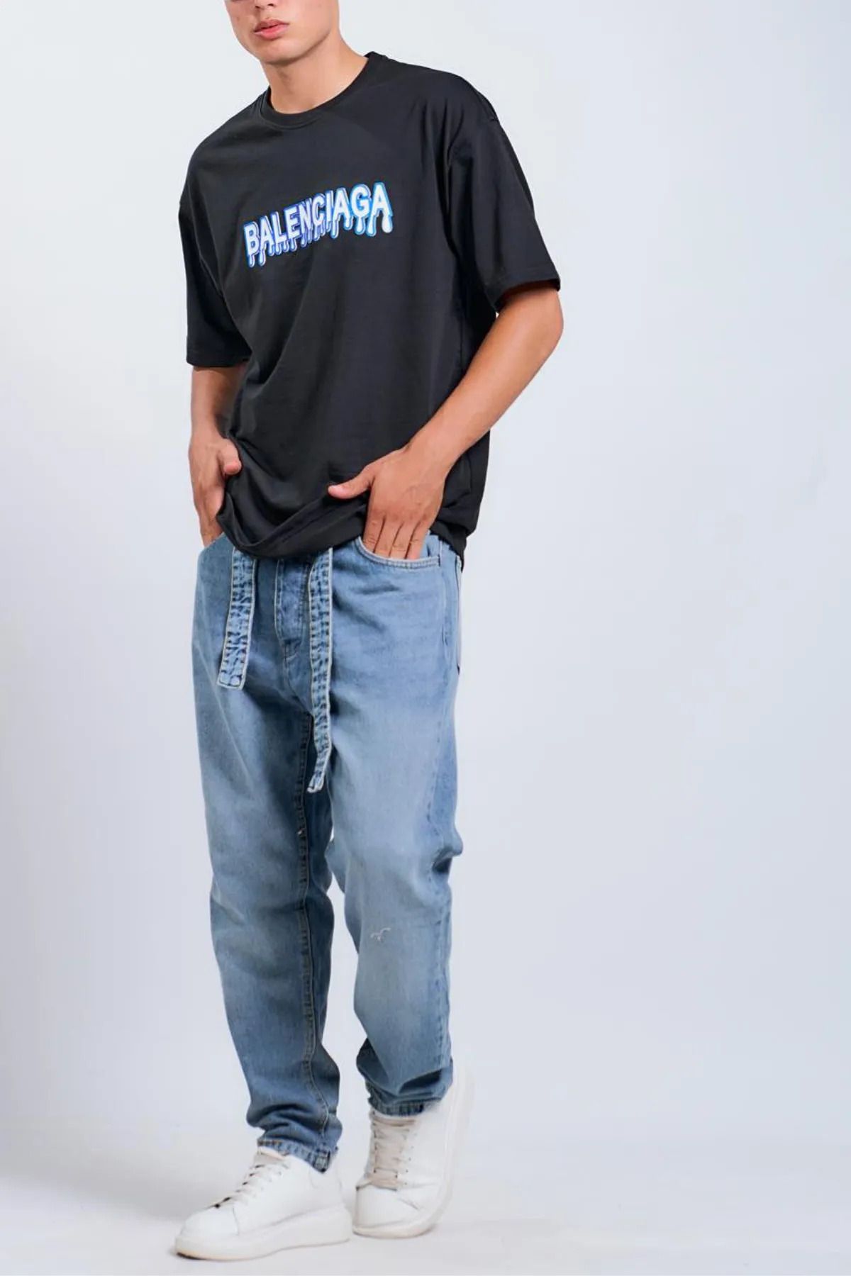 FeaR LeeS Balenciaga Baskılı Oversize T-shirt