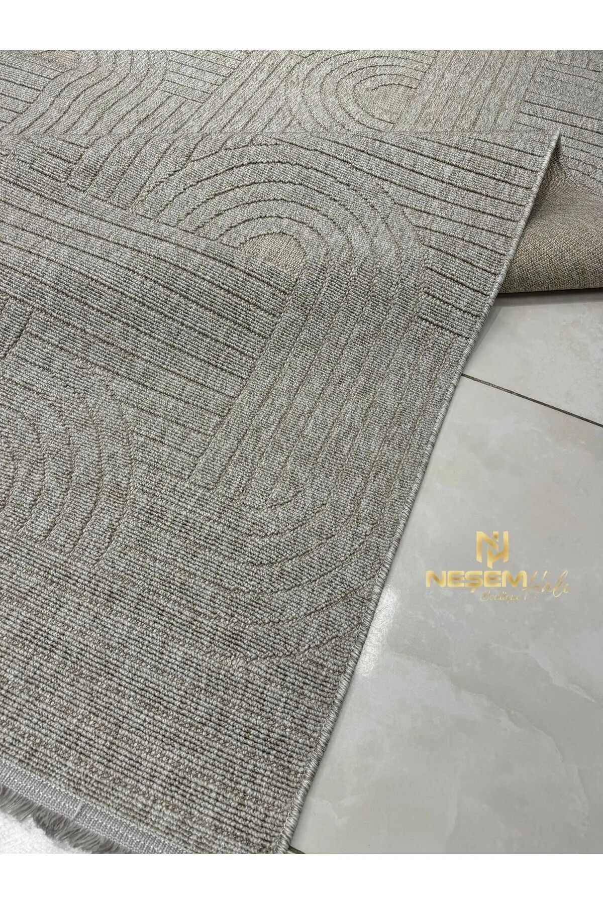 DİLEK HALI SEYRAN HALI LOOPY - 623 - GRİ Hav vermeyen özel iplerle üretilen etnik örgü desenli makine halısı
