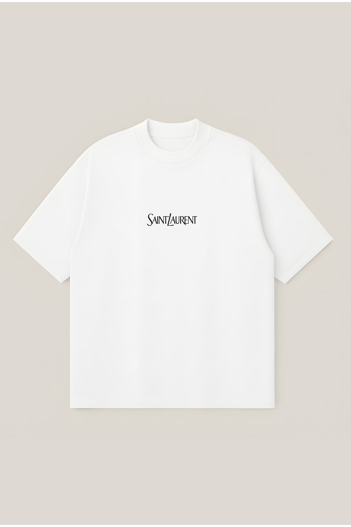 Moon Dancer Saint Lourent Unisex Oversize Baskılı Boxy Fit Kalın Kumaşlı T-shirt