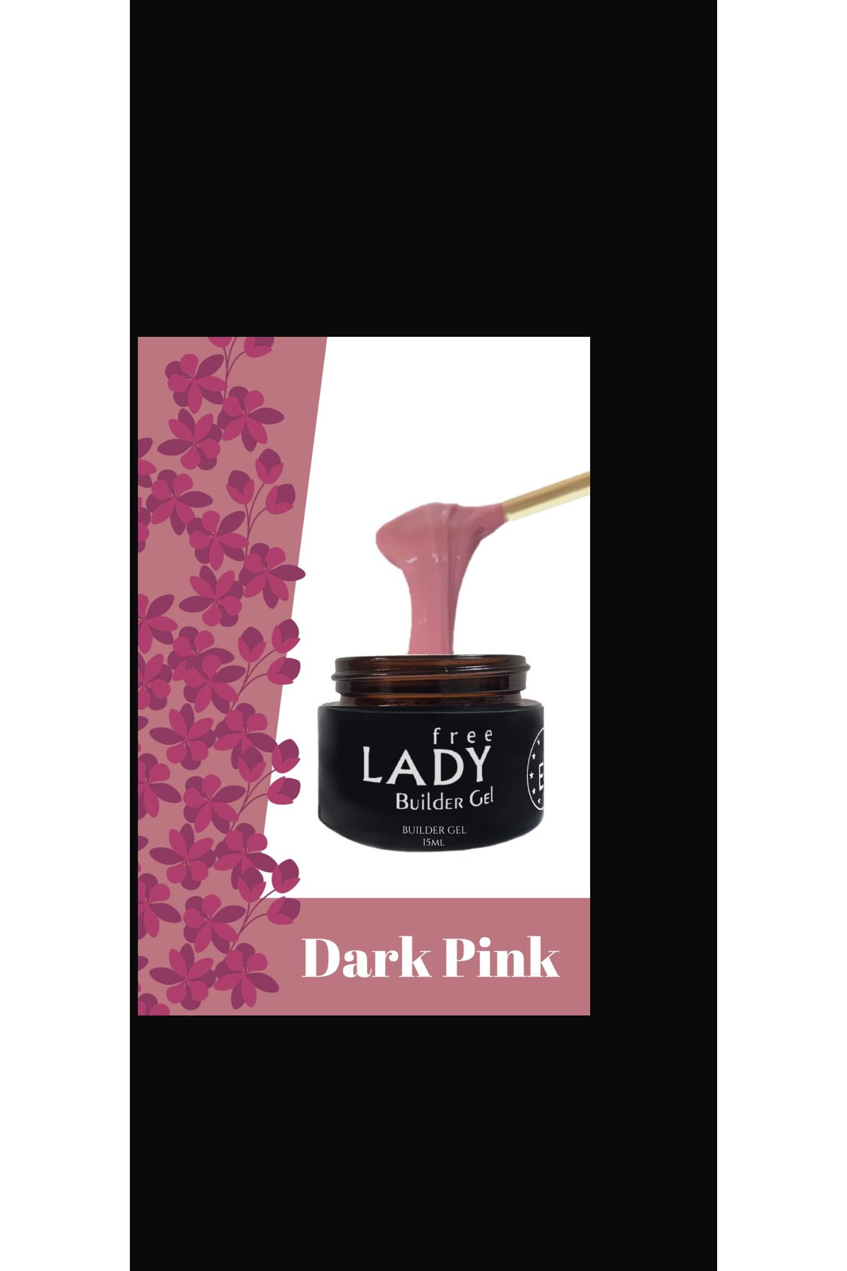 FREELADY Premium Protez Tırnak jeli Koyu Pembe - 15ml Dark Pink Uv/led