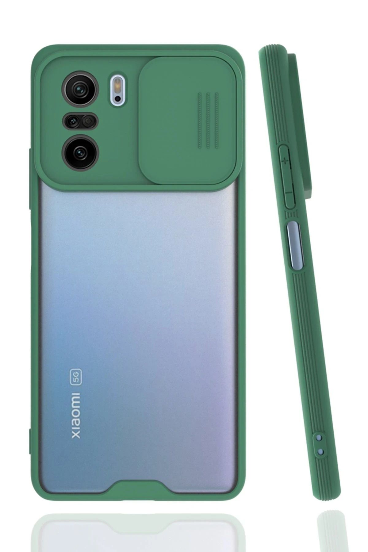 NewFace Xiaomi Poco F3 Kılıf Platin Kamera Koruma Silikon - Yeşil NRMSA
