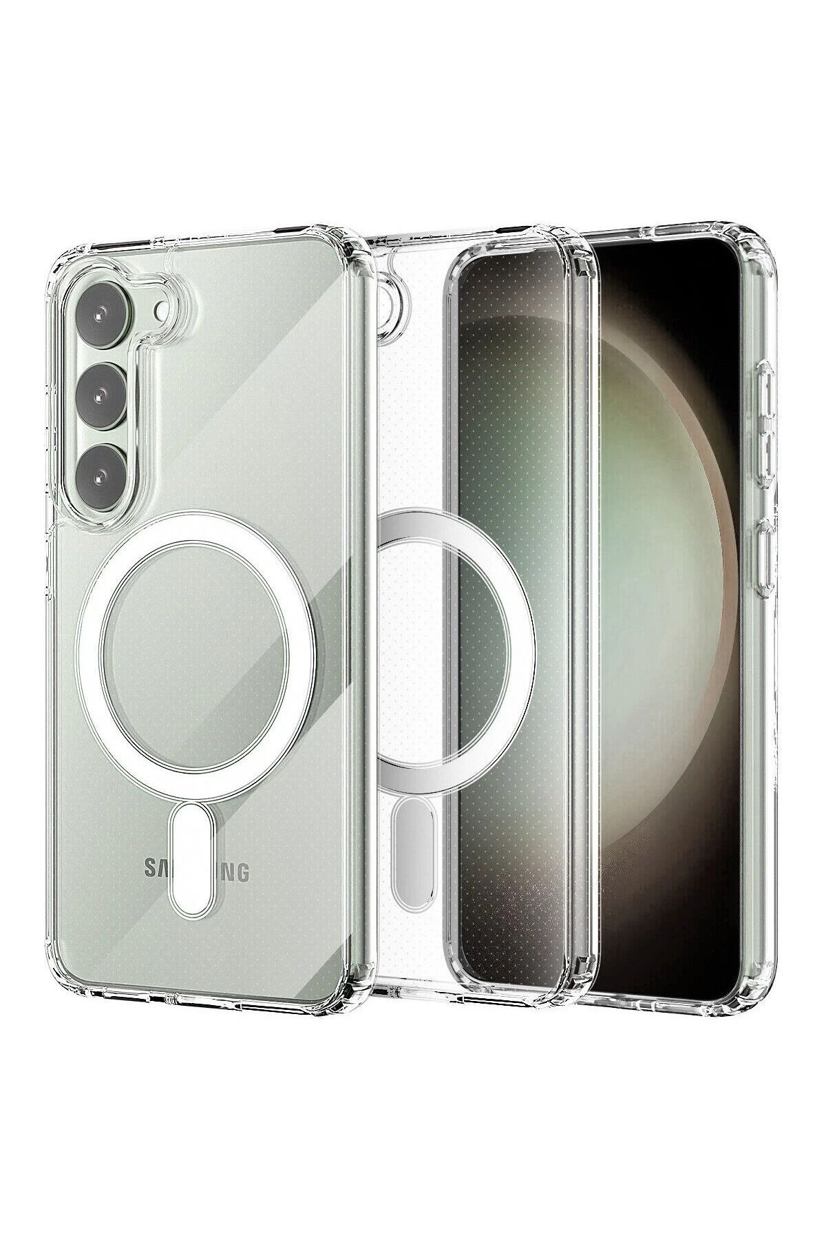 NewFace Galaxy S23 Plus Uyumlu Kılıf Magneticsafe Şeffaf Silikon - Şeffaf JOJUA