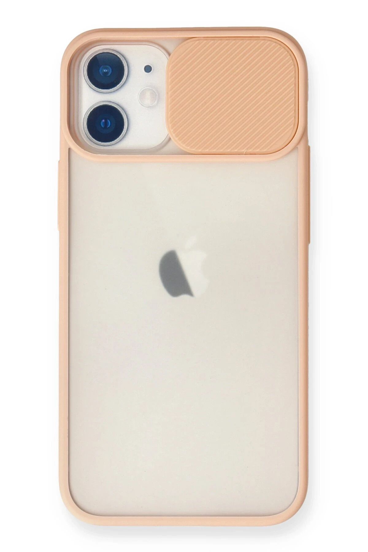NewFace iPhone 11 Kılıf Palm Buzlu Kamera Sürgülü Silikon - Pembe FERRG