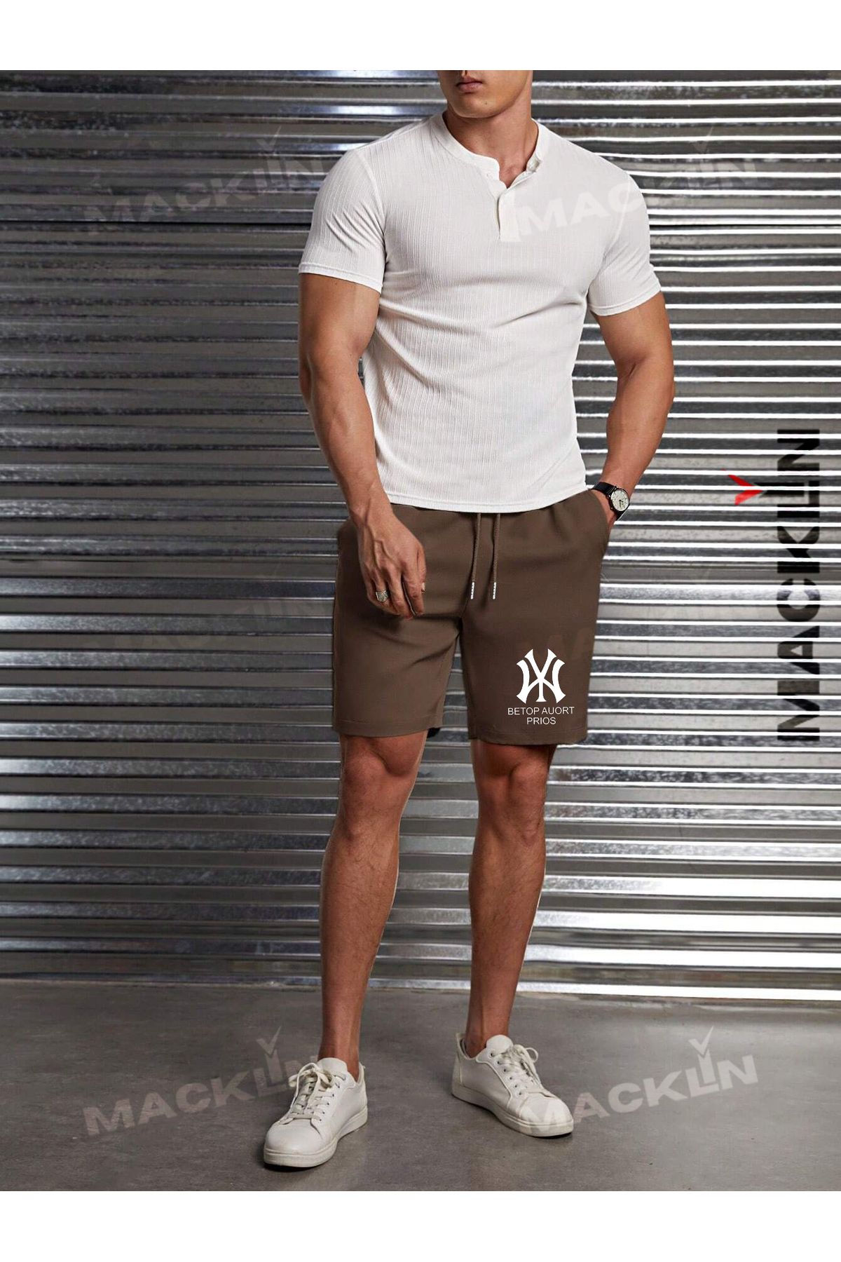macklin Unisex NY Baskılı Penye Şort