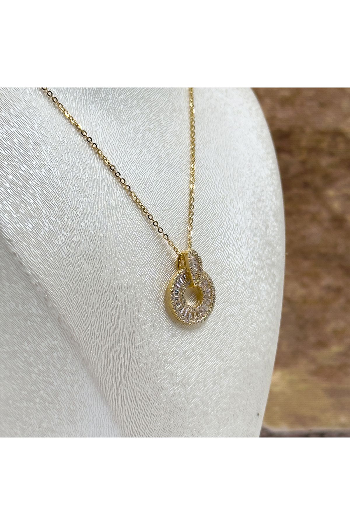 Livora Jewelry Baget Taşlı Halka Gümüş Kolye
