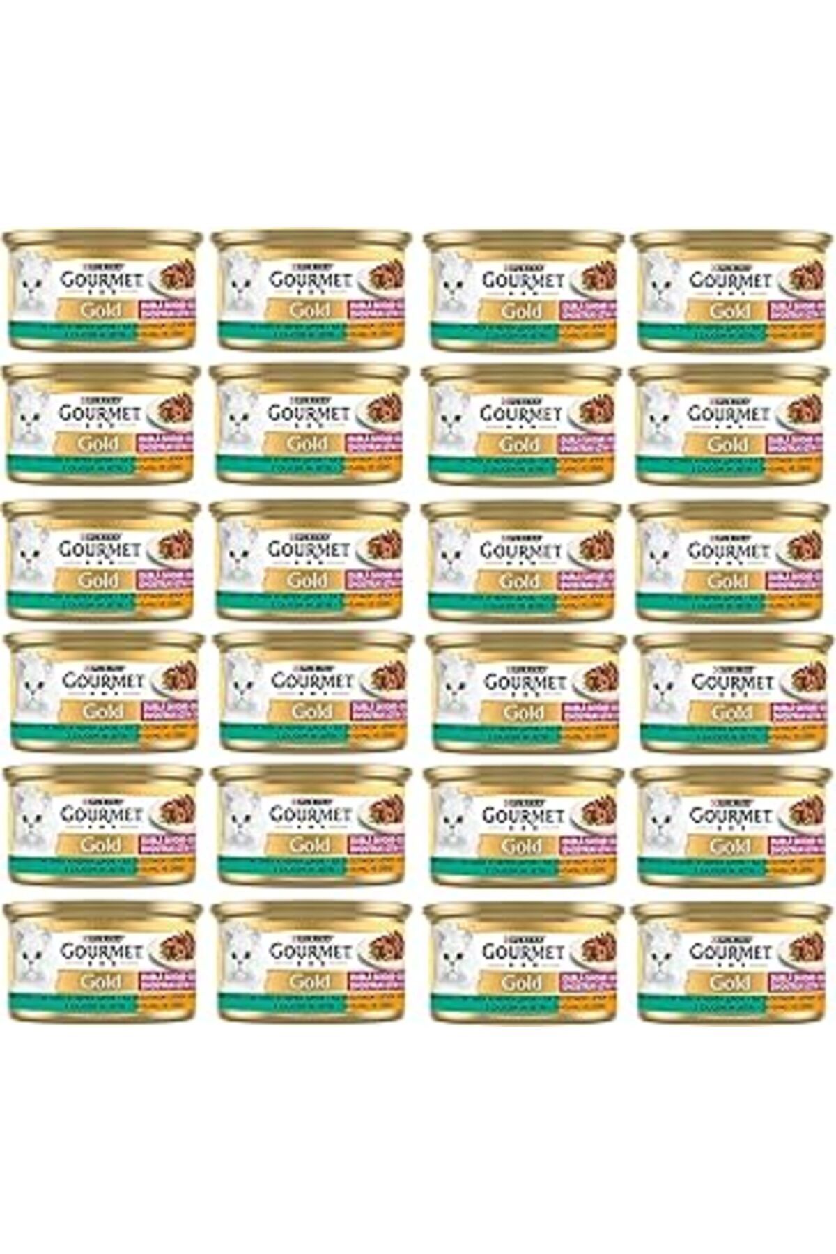 Mu Art Gourmet Gold Çifte Lezzet Ciğerli & Tavşanlı Yaş Kedi Maması, Yetişkin Kediler (24 X 85 GR)