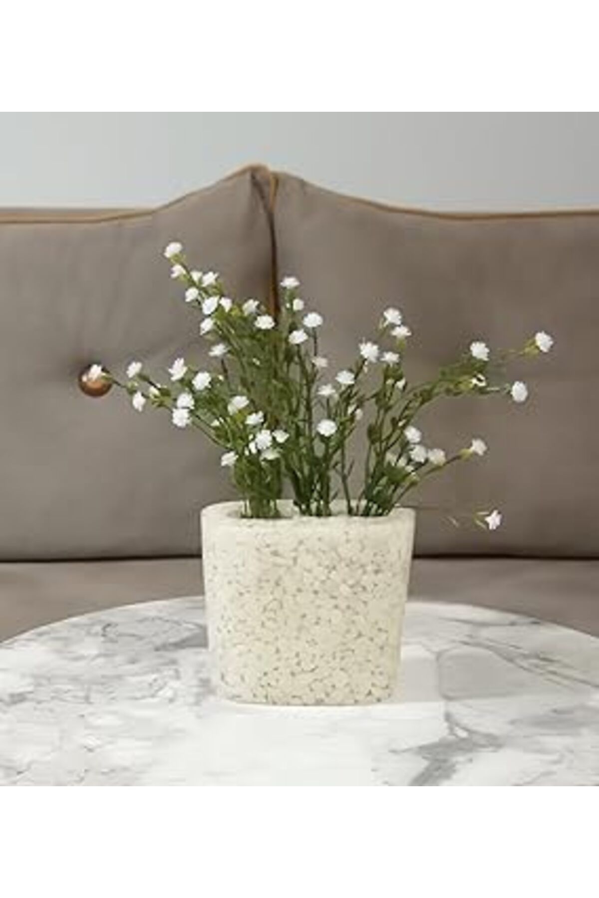 Roses Store Vazo Dahil,vazo Dahil,vazoda Çiçek,beyaz Yapay Çiçek,vazo Dekoratif Deniz Taşi El Yapimi 10x5