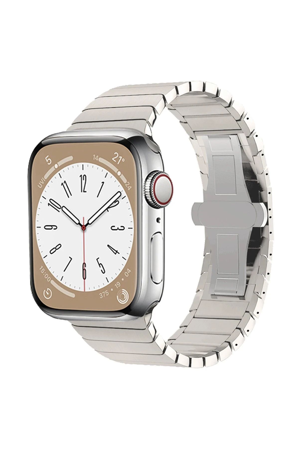 NewFace Apple Watch 42mm KR413 Fine Steel Kordon - Yıldız Işığı HNZRN