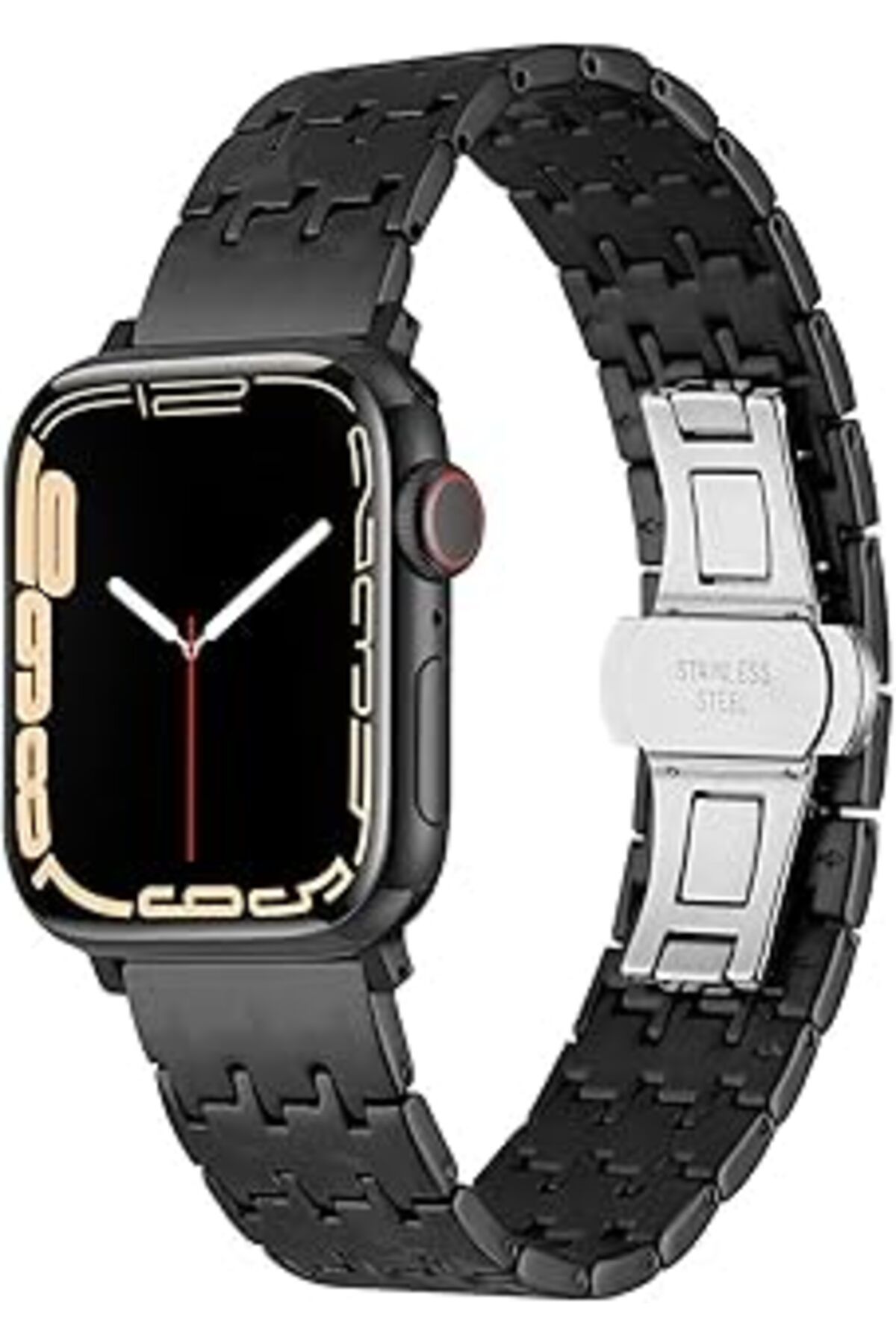 karadağsb Zore Apple İle Uyumlu Watch 42Mm Krd-86 Metal Kordon Siyah
