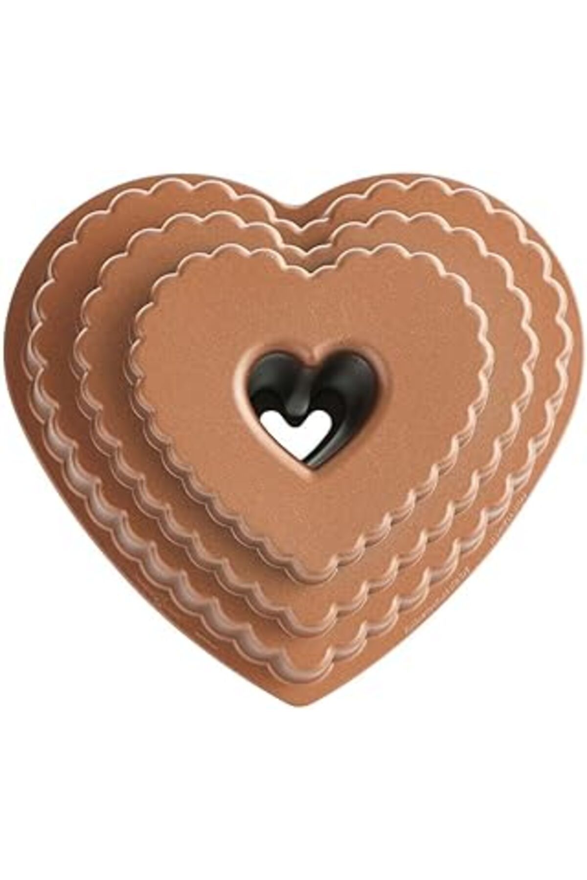 Pazarcan Nordic Ware Cast Bundt Bakeware Katmanlı Kalp, 12 Bardak, Şekerleme