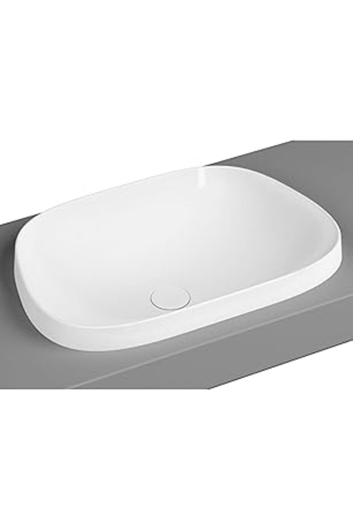 Pazarcan Vitra Frame 5653B403-0016 Tezgah Üstü Tv Lavabo, Vitra Clean, 57 Cm, Beyaz