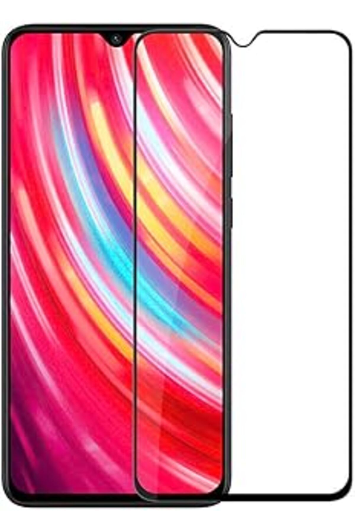 Pazarcan Microsonic Xiaomi Redmi Note 8 Pro Tam Kaplayan Temperli Cam Ekran Koruyucu Siyah
