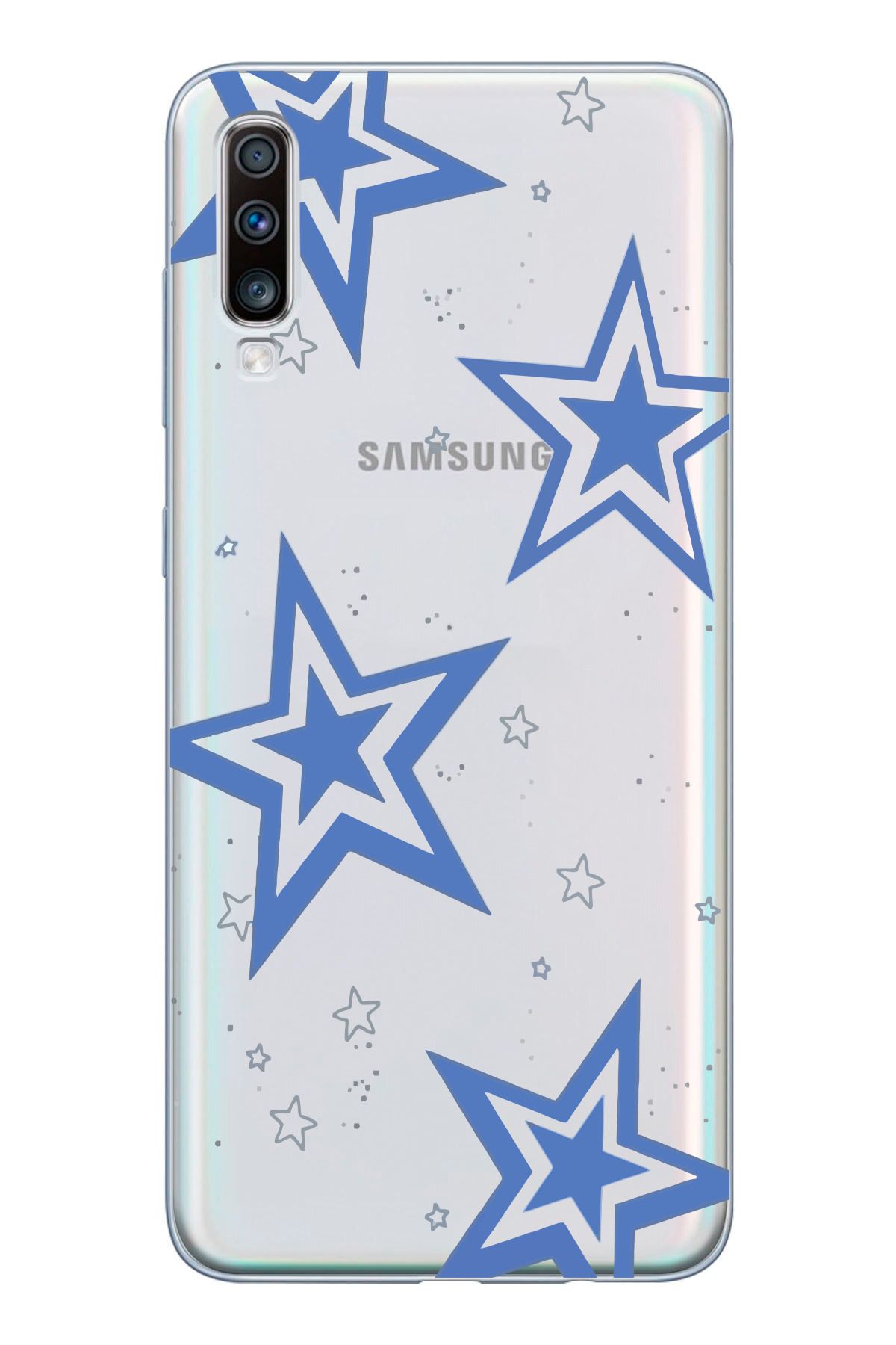 moonset Samsung Galaxy A30S/A50/A50S Uyumlu Yıldız Tasarımlı Baskılı Şeffaf Telefon Kılıfı