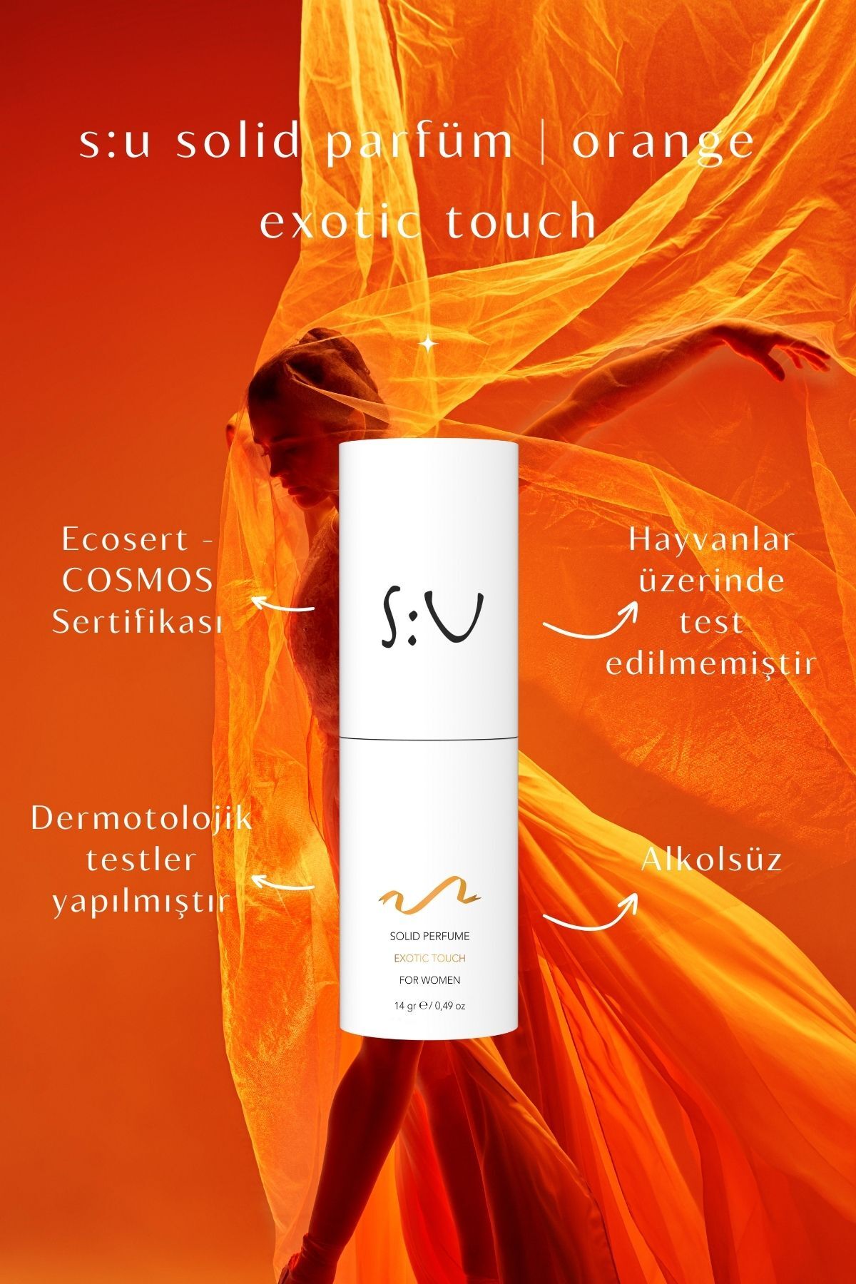 Body Care Solid Parfum Orange Women 14 gr - Katı Parfüm Turuncu — 8682450131545 — تصویر 4 از 6