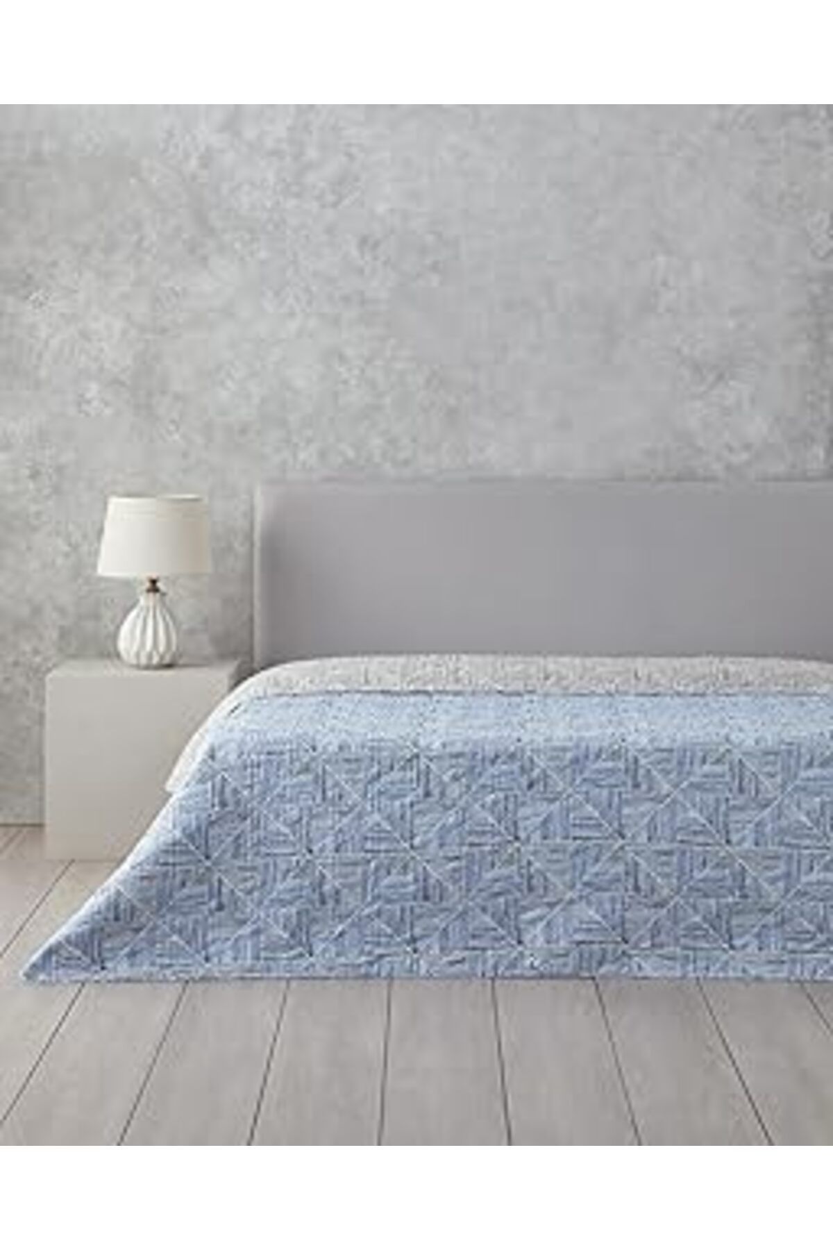 robotrend English Home Modern Diamond Çift Kişilik Çok Amaçlı Örtü Koyu Mavi