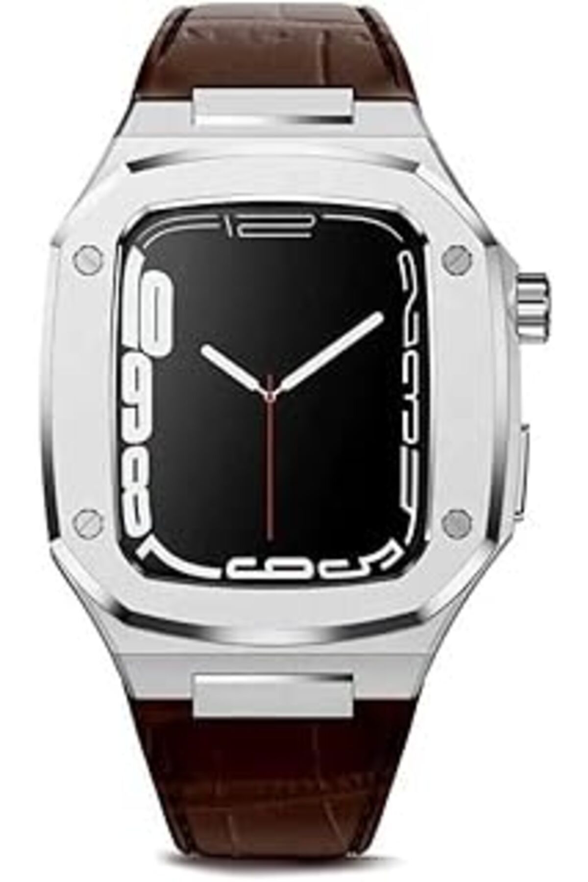 karadağsb Zore Apple İle Uyumlu Watch 44Mm Krd-67 Kordon Kahverengi-Gümüş