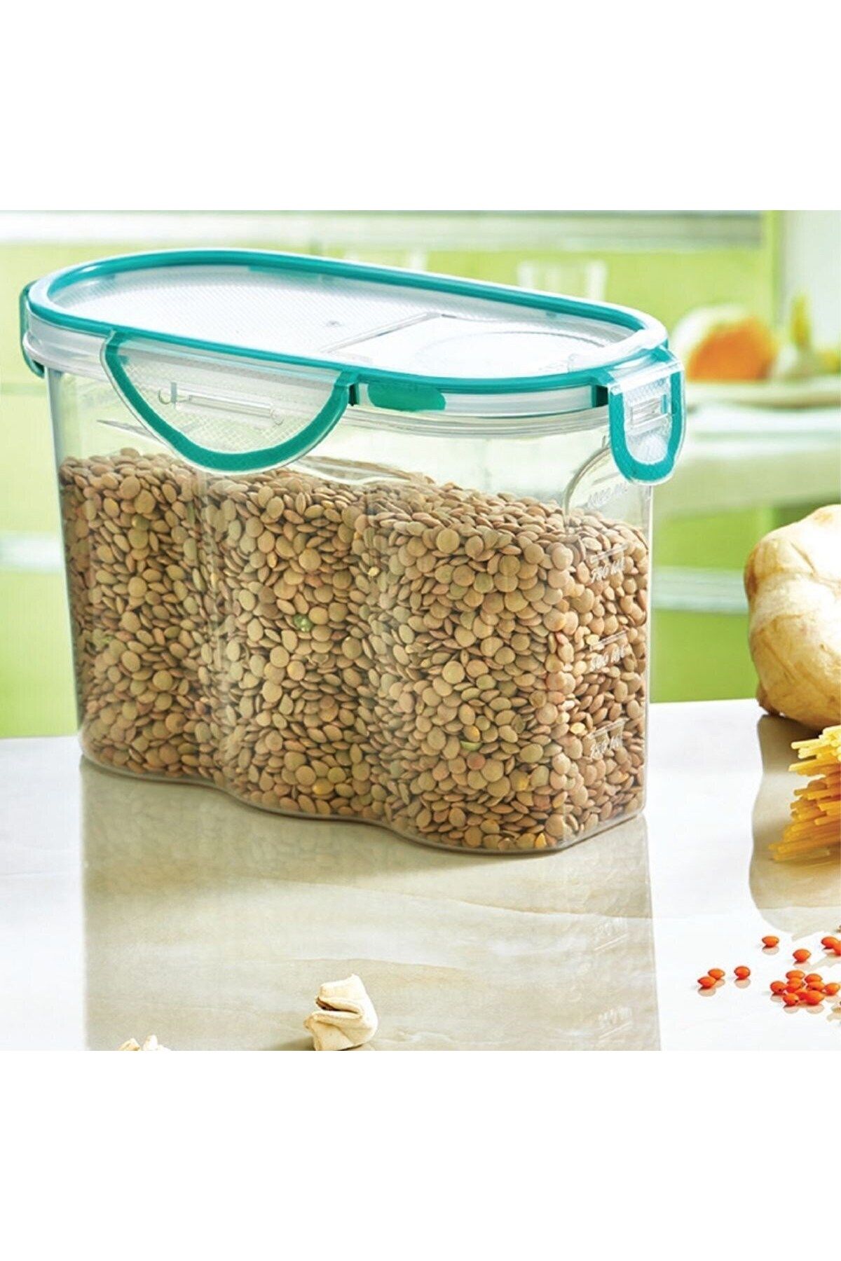 Emperium Kilitli Kapaklı Contalı Hava,Su Sıvı Geçirmez 1,7 Litre Erzak Saklama Kabı-SA585 (5122)