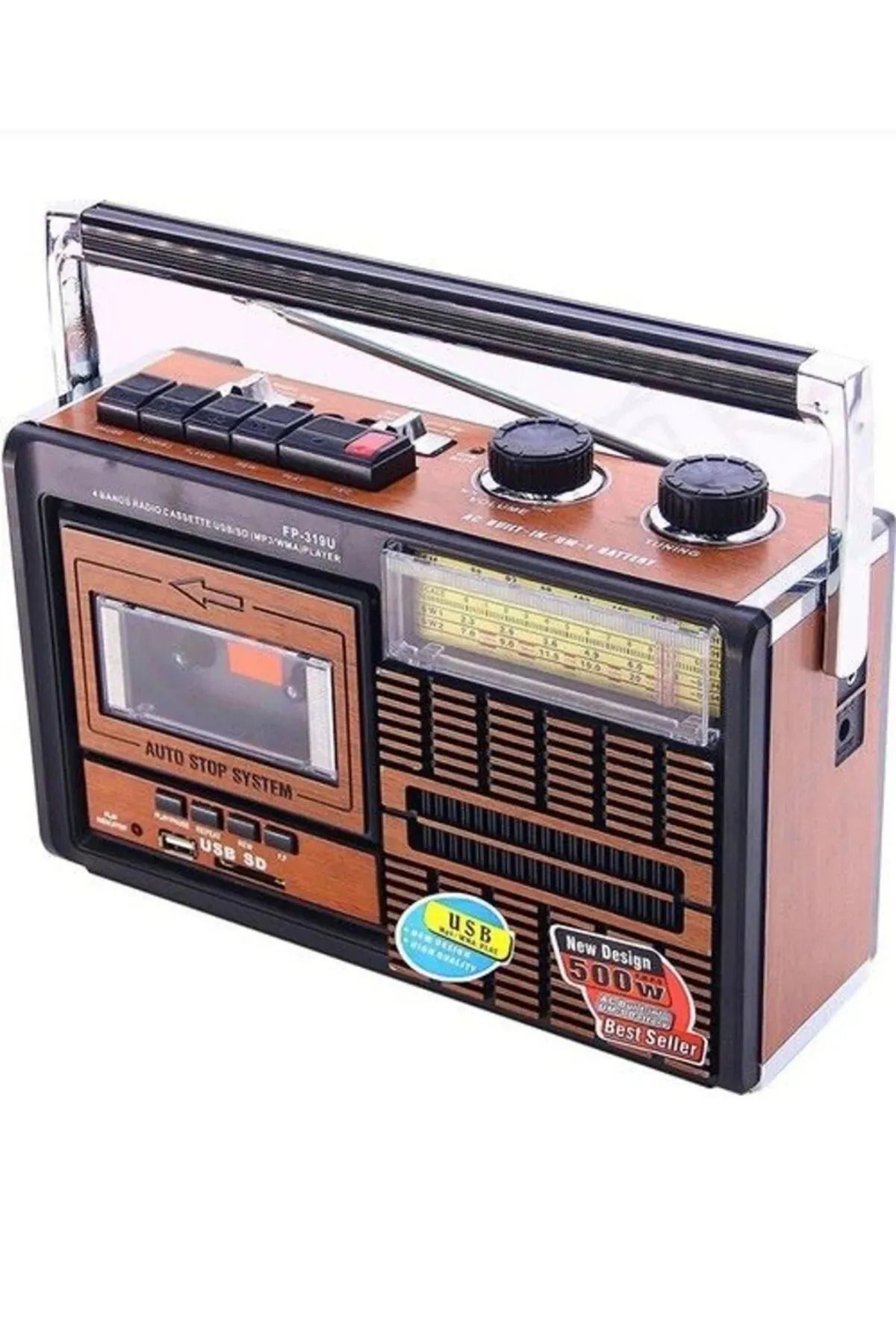 FLAGEN FP-319U USB SD Kart Girişli FM Radyo Kaset Çalar Müzik Çalar