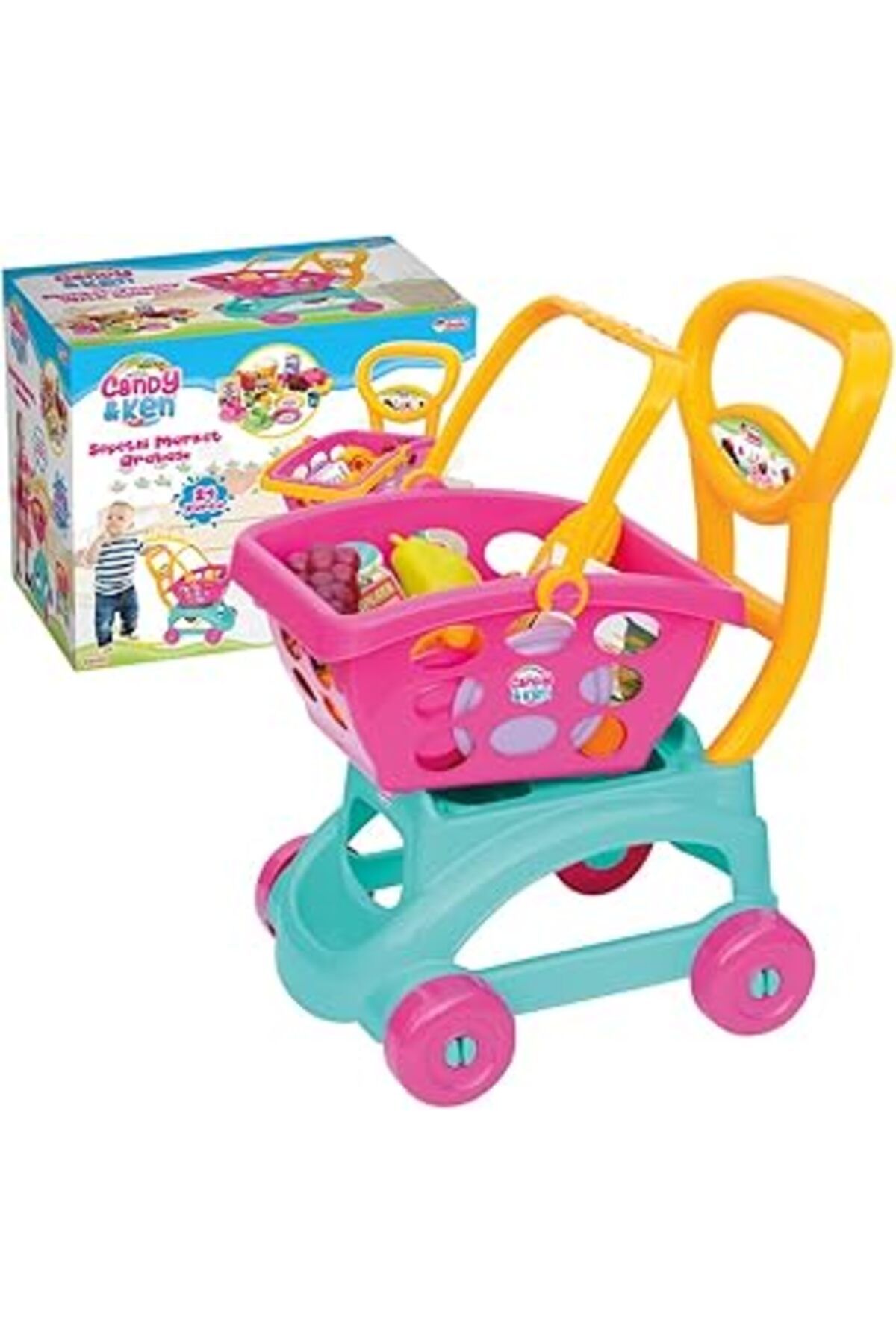 NZM TİCARET Dede - Candy & Ken Sepetli Market Arabası