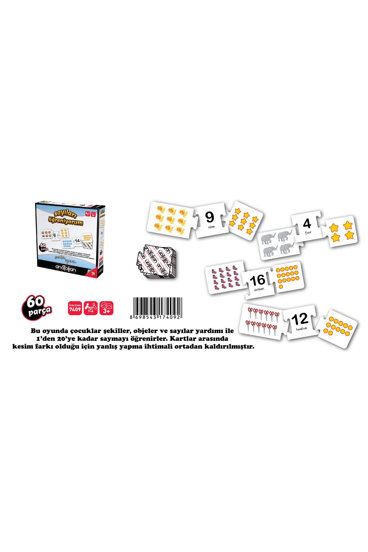 Anatolian Puzzle-I'M Learning Numbers - 60 Piece Educational Game 7409 2