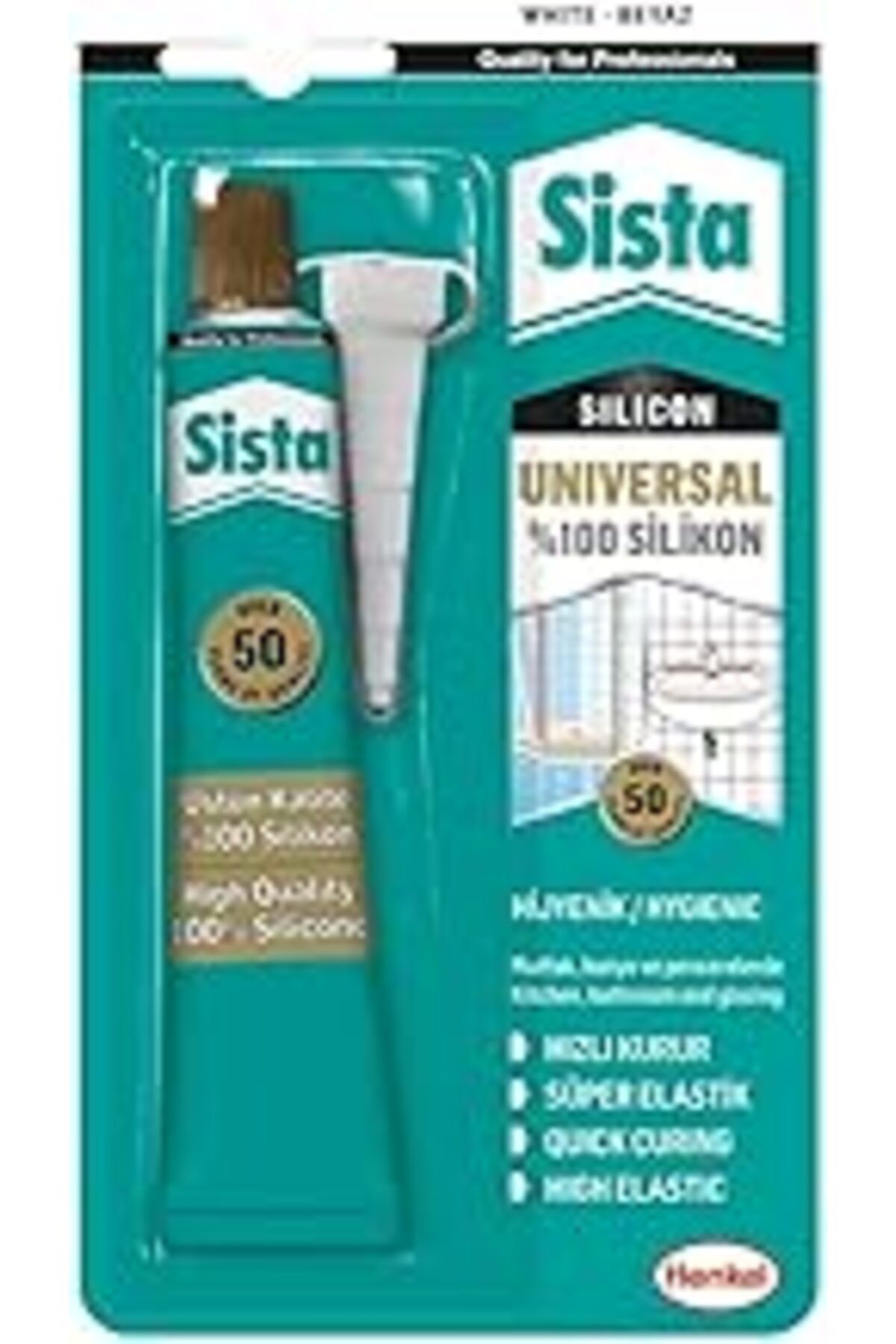 Pazarcan Sista Universal Silikon, Üstün Kalite %100 Şeffaf Silikon, Mutfak, Banyo Ve Pencereler İçin Hızlı K