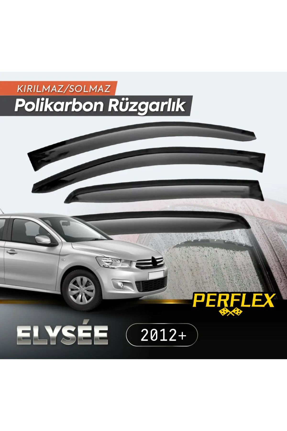musellife Polikarbon Kırılmaz Rüzgarlık V2 Düz Citroen C-Elysee 2012+