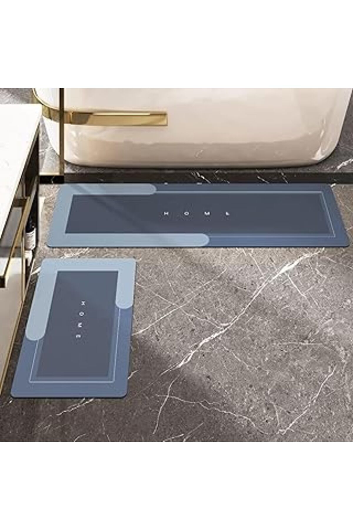 NZM TİCARET Noksi Banyo Paspası-kaymaz Tabanlı-süper Emici Banyo Paspası-abdest Paspası-uzun (MAVİ) Nks129-m