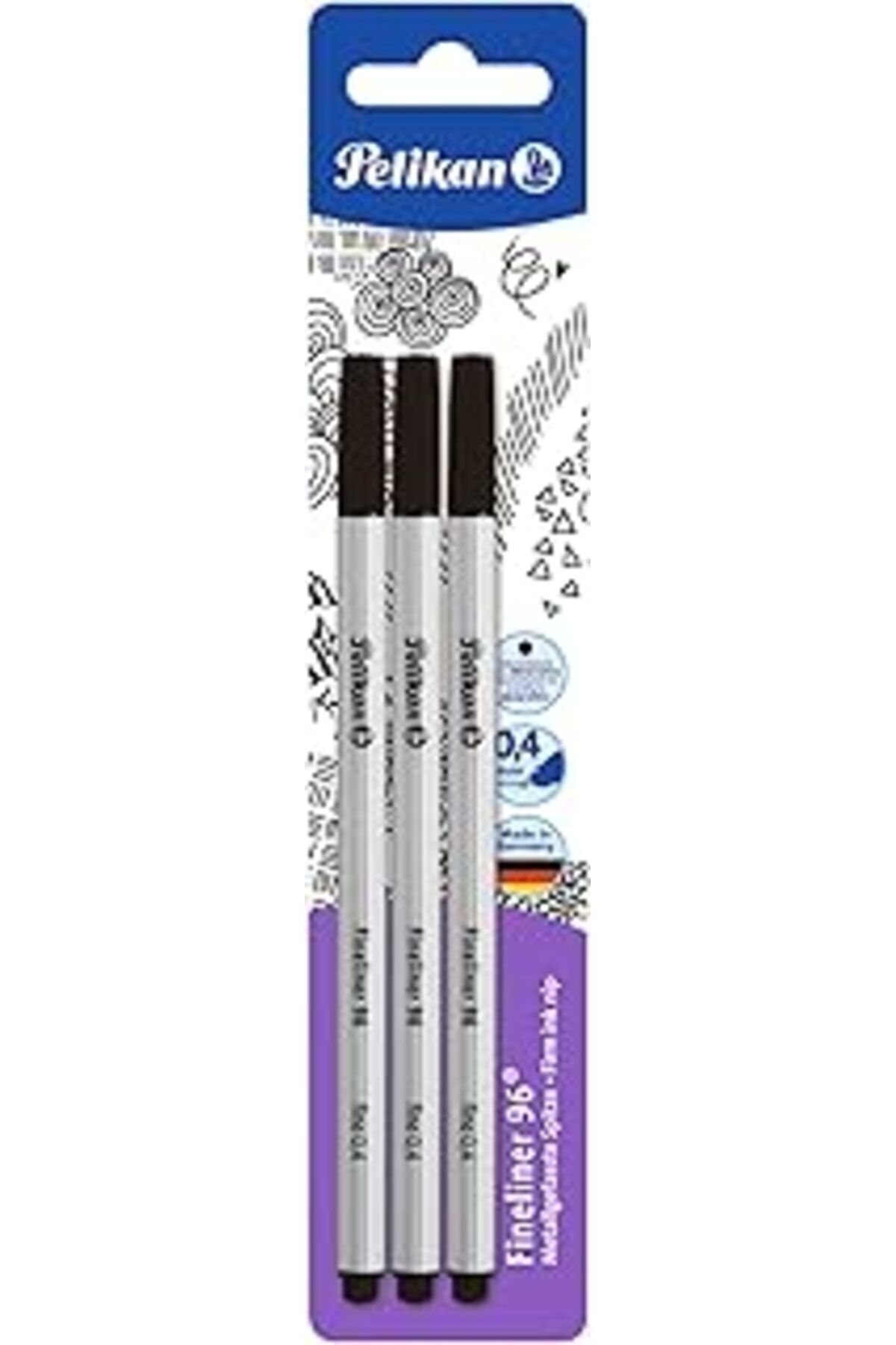 Mu Art Pelikan Fineliner 96, 3 Adet Blister Ambalajda
