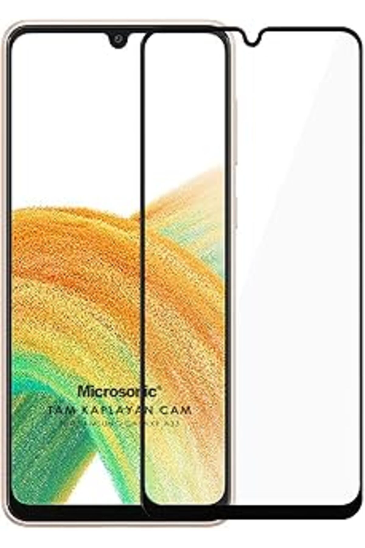 Pazarcan Microsonic Samsung Galaxy A33 5G Tam Kaplayan Temperli Cam Ekran Koruyucu Siyah