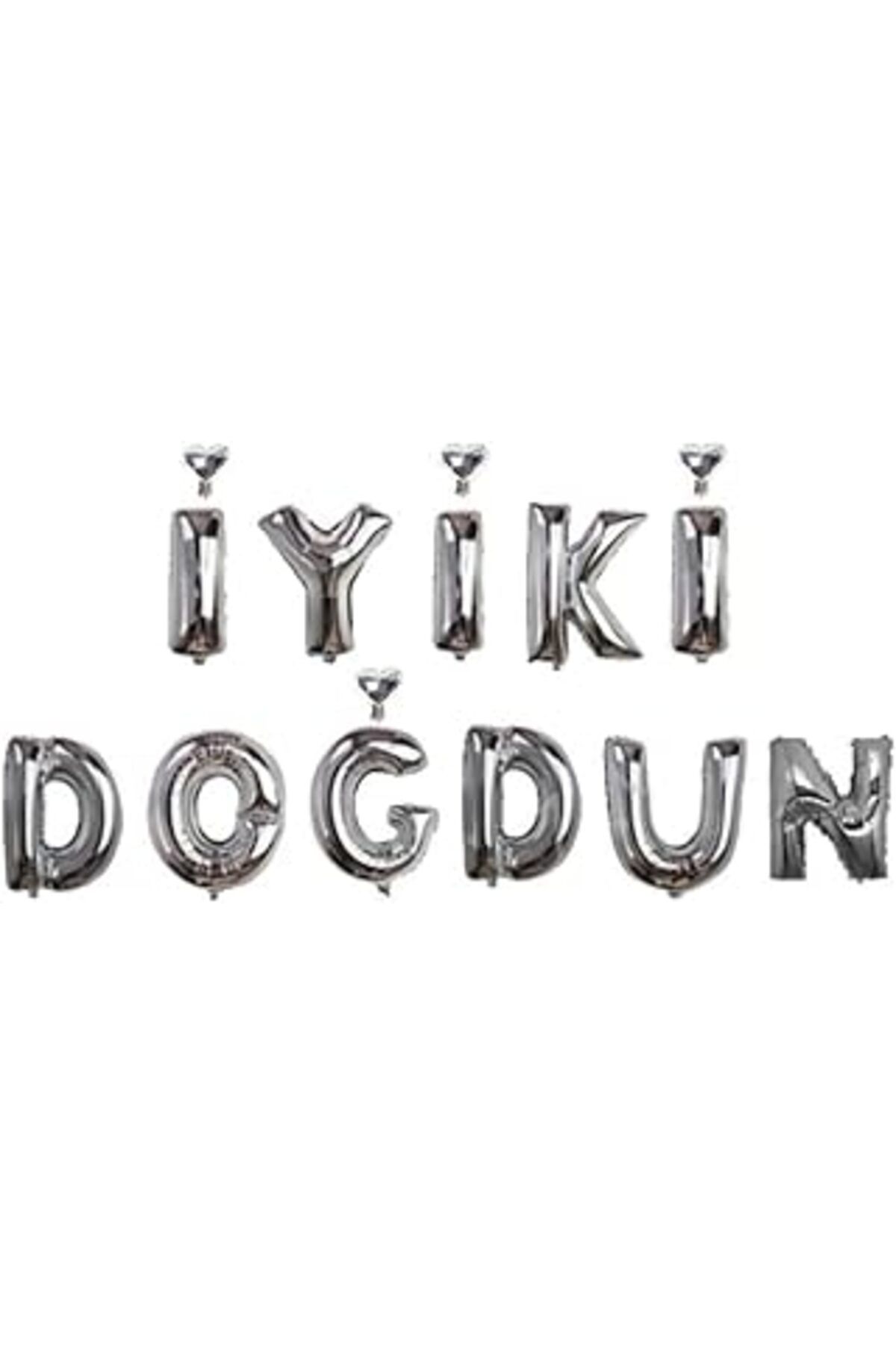 karadağsb Xesha Doğum Günleri Için İyi Ki Doğdun Yazılı 11 Parça Gümüş Renk Harf Folyo Balon Seti Balonların