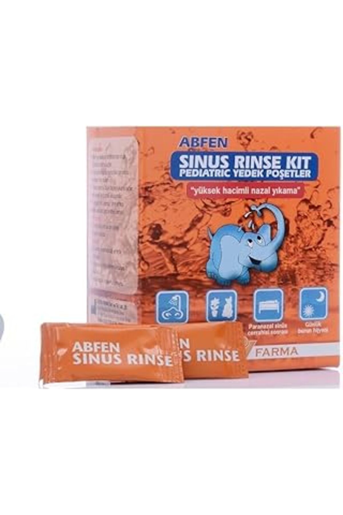 Mu Art Abfen Sinus Rinse Kit Pediyatrik Yüksek Hacimli Nazal Duş Yedek Poşetleri (50 Adet Solüsyon