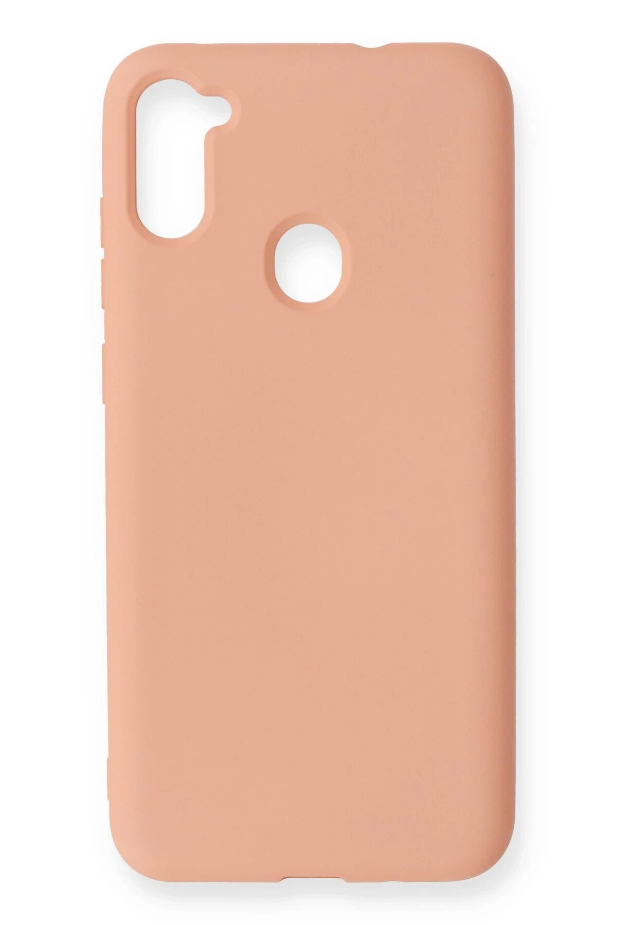 NewFace Samsung Galaxy A11 Kılıf Nano içi Kadife Silikon - Pudra BSTMY