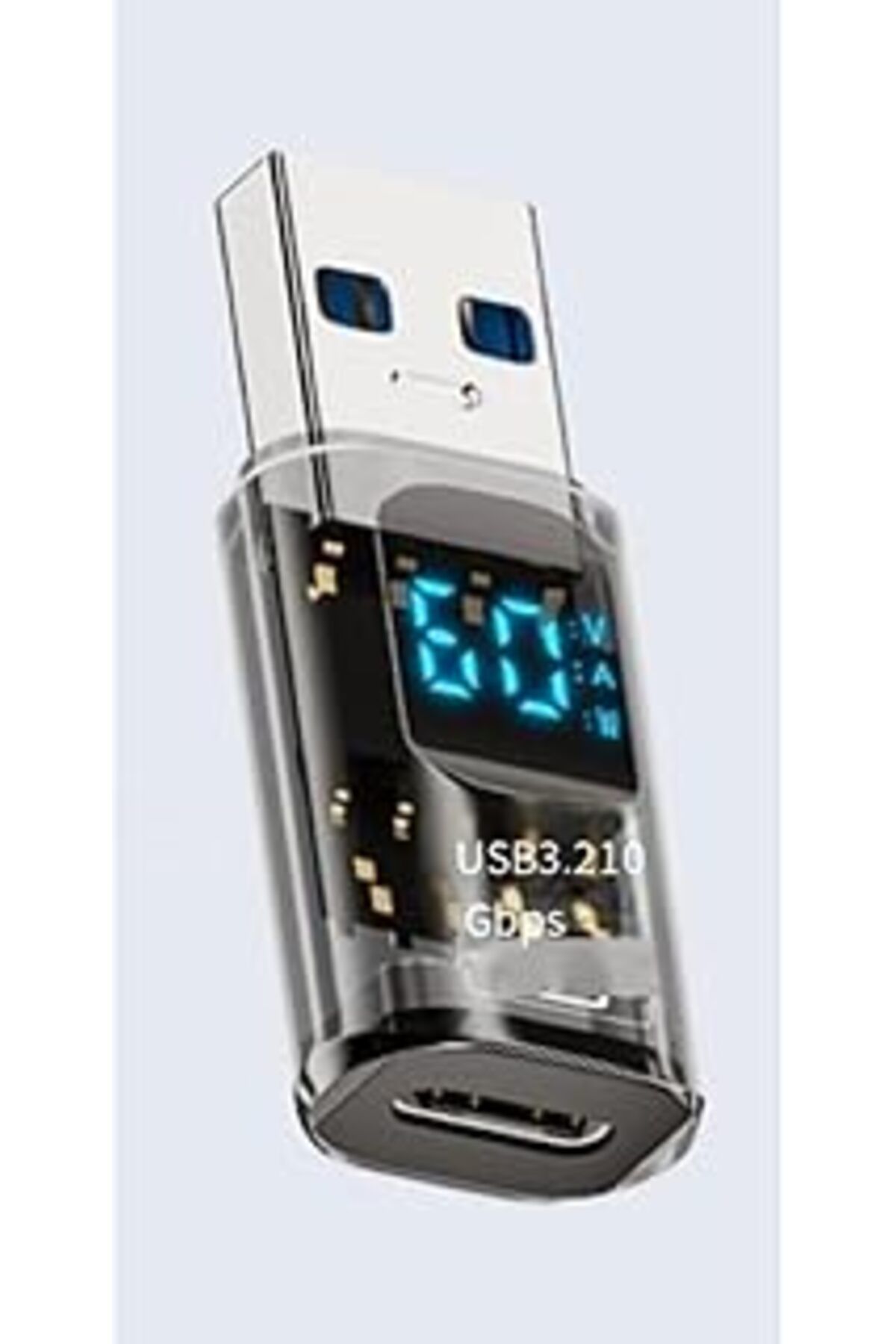 Mu Art Revolution Usb 3.2 To Type C Dönüştürücü 60W Hızlı Şarj 10Gbps Veri Transferi Dijital Ekran Otggf