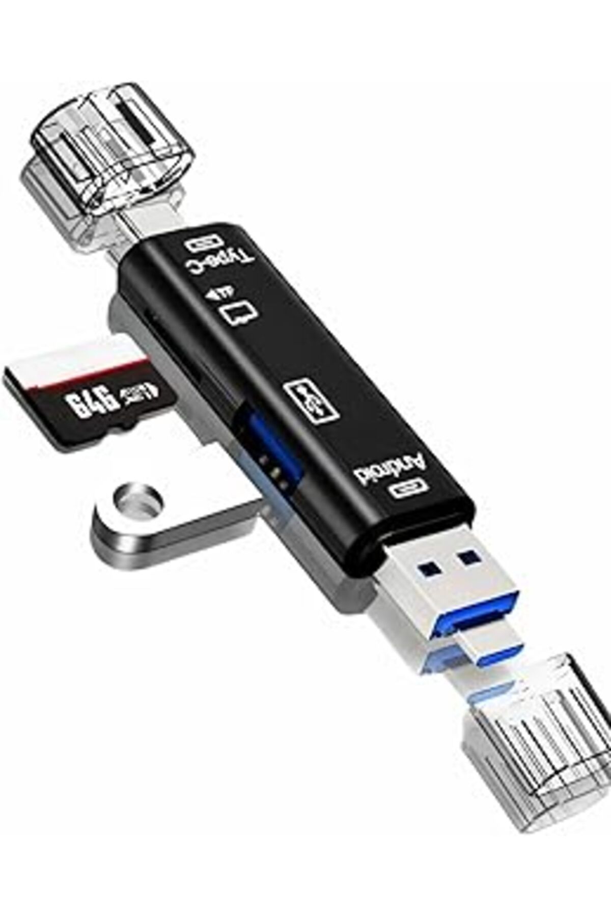 Mu Art Kyrotech 5 İn 1 Usb Micro Sd Kart Adaptörü Usb C/Micro/Usb 2.0 Taşınabilir Bellek Okuyucu Usb Otg A