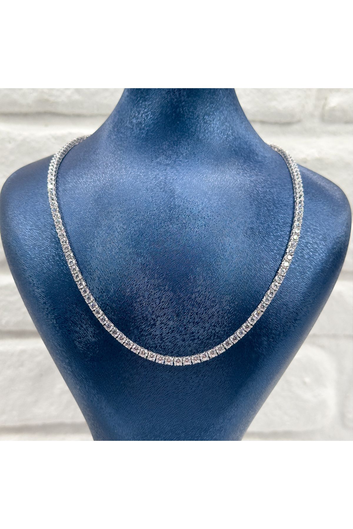 Livora Jewelry Su Yolu Pırlanta Montür Gümüş Gerdanlık - 3MM