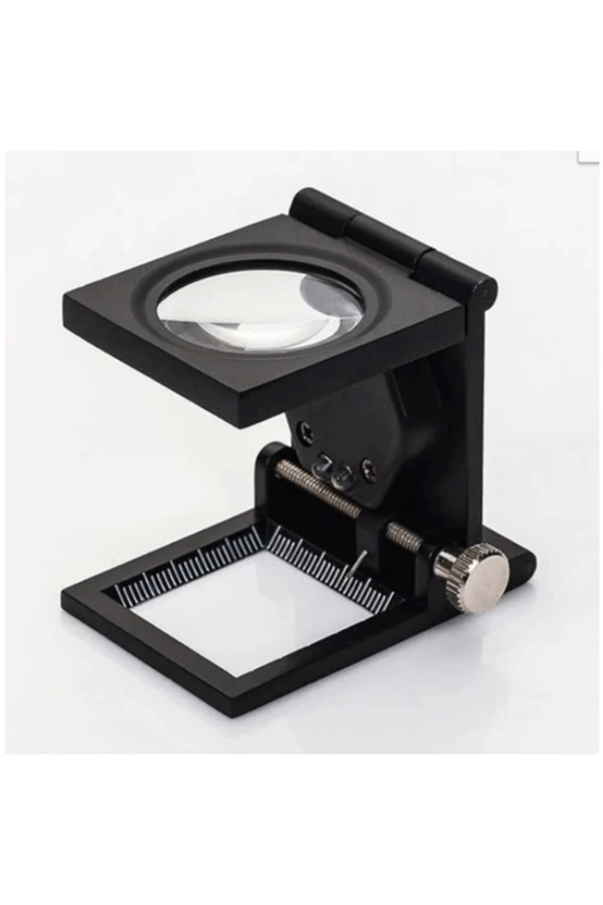 feifei -28X28 Mm Katlanır Sayaçlı Metal Lüp, 2 Led Işıklı Büyüteç Th9005A ( Lisinya )