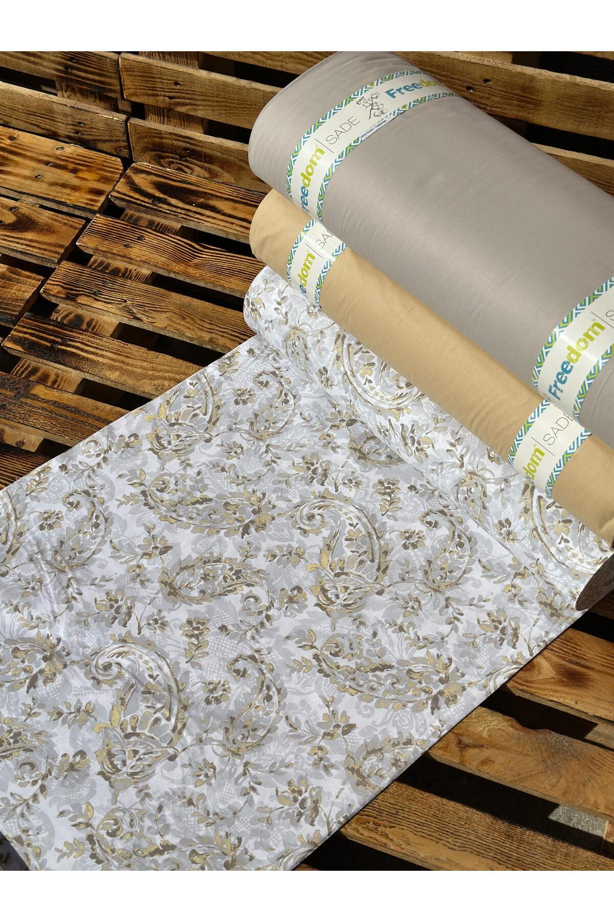 Freedom-Ethnic Pattern Fabric - 30 Meters 1 Ball Fabric 240 cm Width - 100% Cotton Ranforce 1