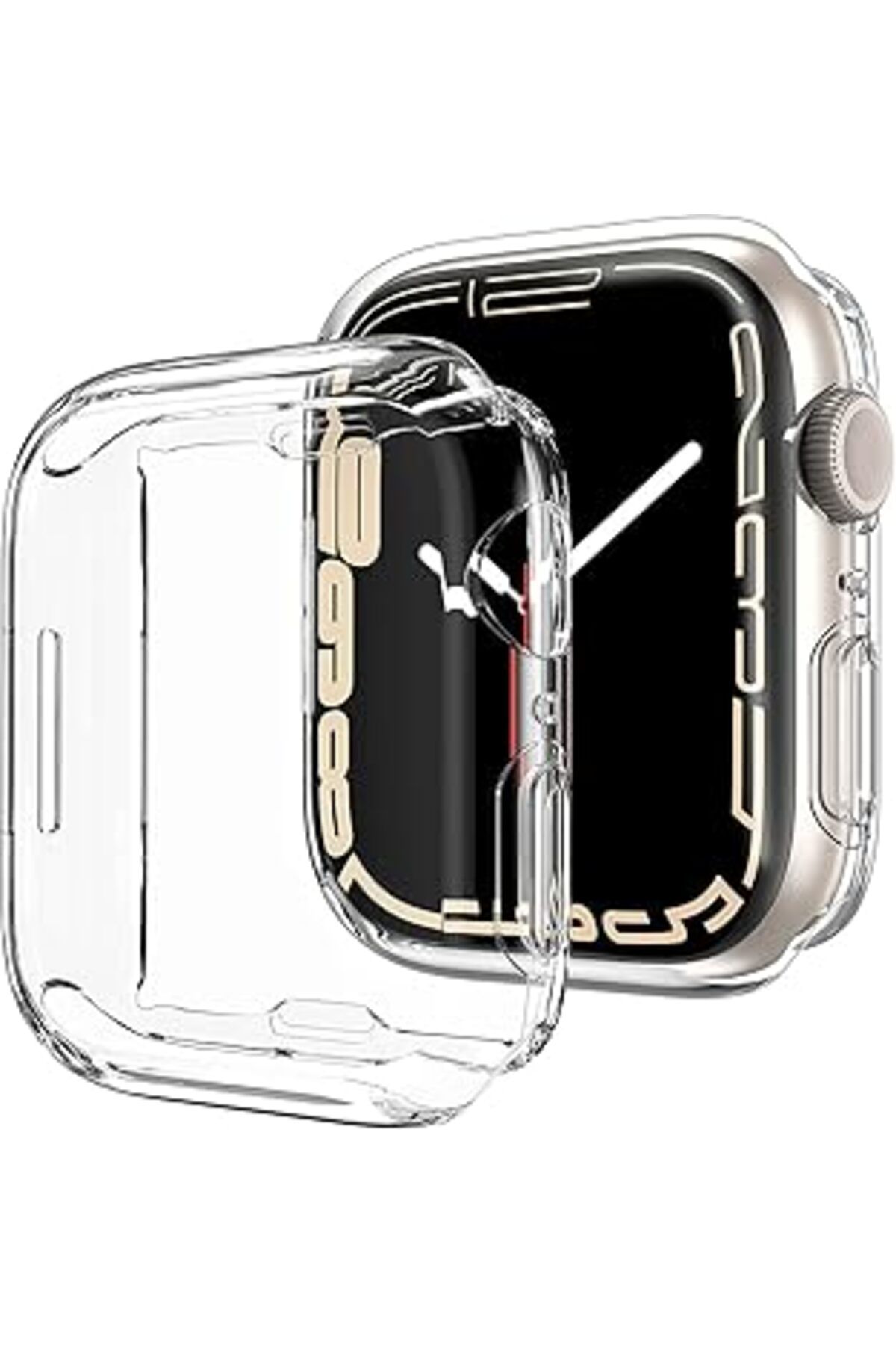 karadağsb Microsonic Apple Watch Series 8 45Mm Için Kılıf 360 Full Round Soft Silicone Şeffaf [Watch Series 8